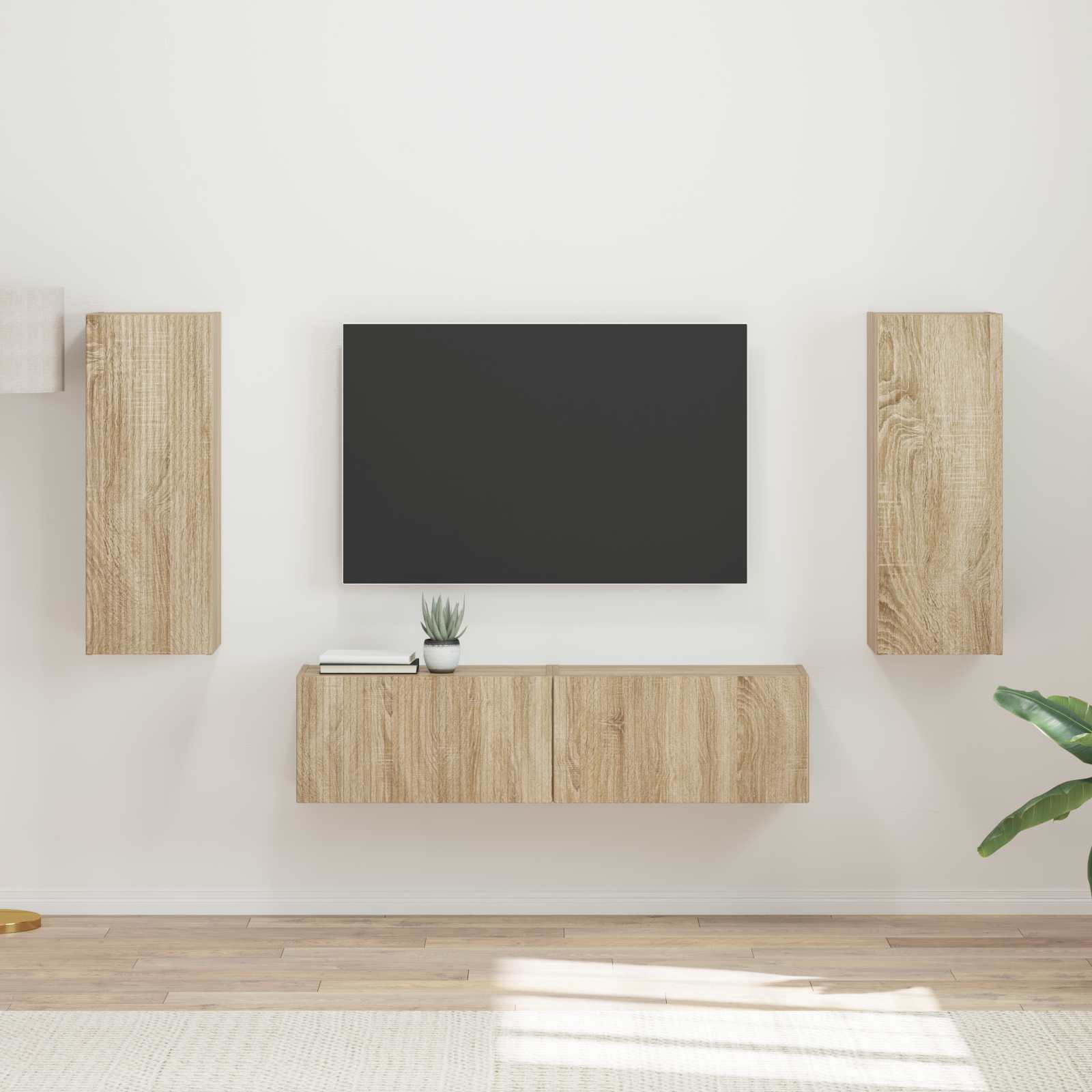 Ensemble meuble TV 2 pcs Chêne Sonoma Bois d'ingénierie - XIOS