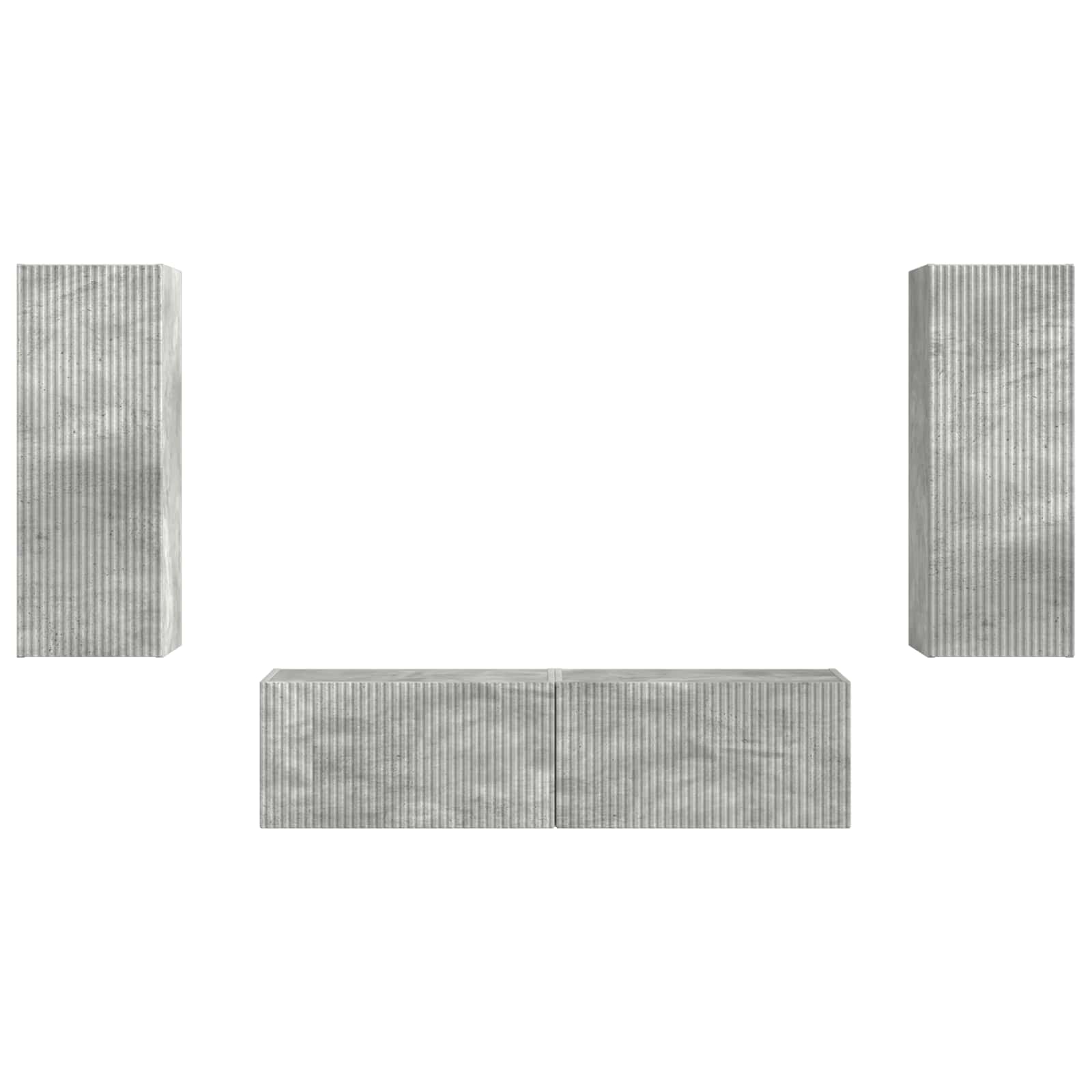 Ensemble meuble TV 2 pc Gris béton Bois d'ingénierie