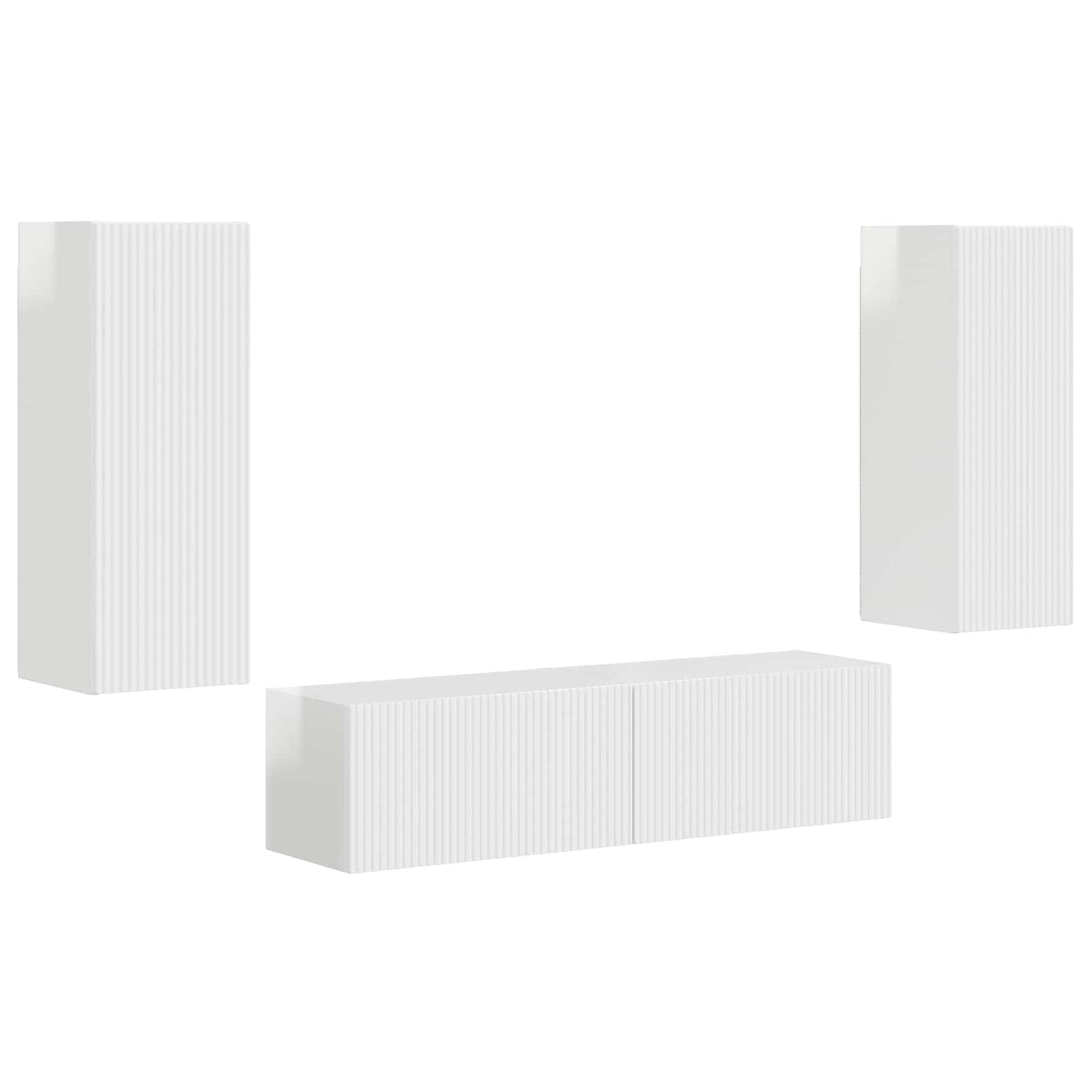 Ensemble meuble TV 2 pc Blanc brillant