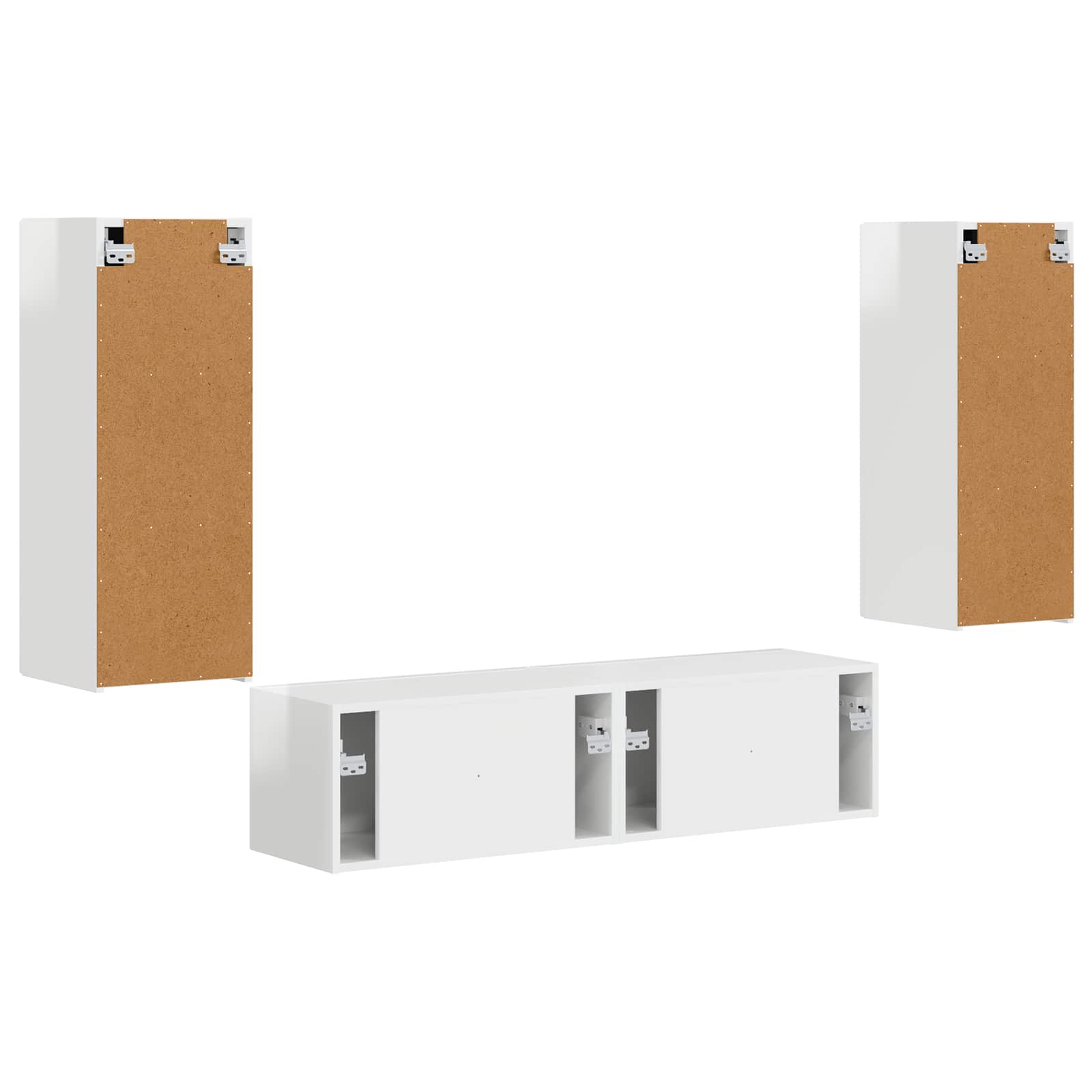 Ensemble meuble TV 2 pcs Blanc brillant Bois d'ingénierie - XIOS