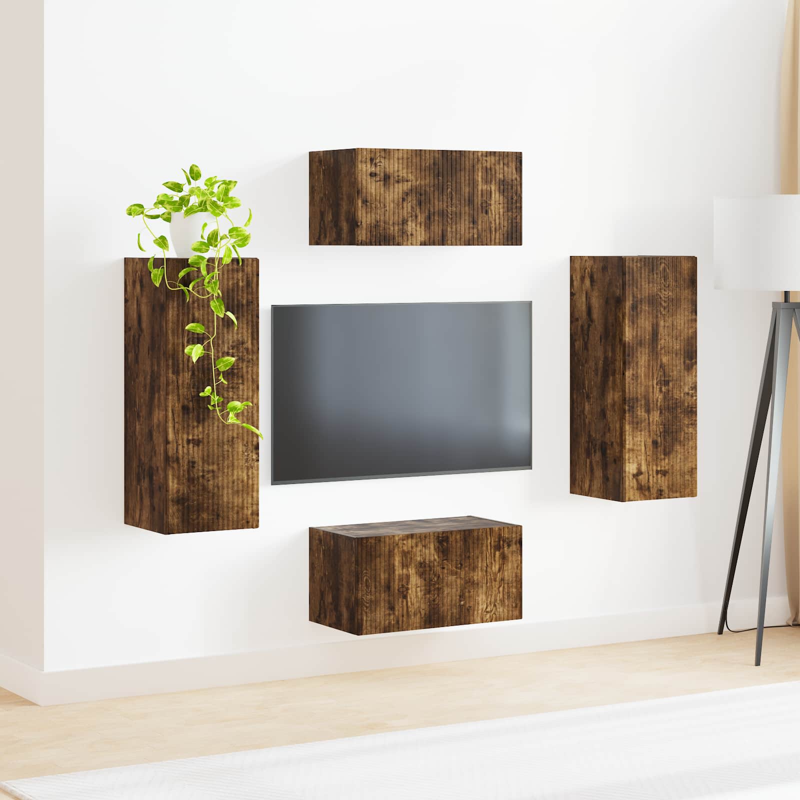 Ensemble meuble TV 2 pcs Chêne fumé Bois d'ingénierie - XIOS