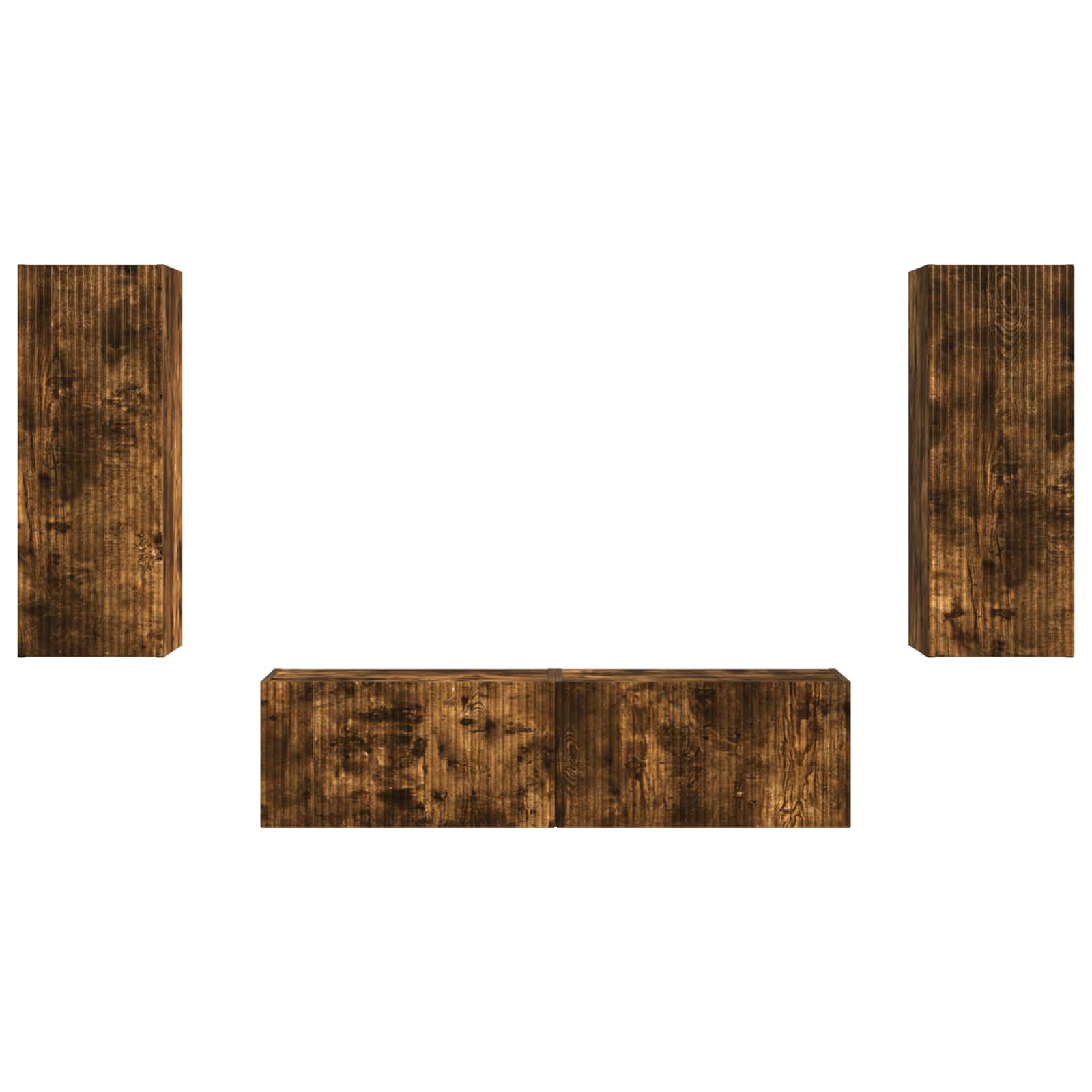 Ensemble meuble TV 2 pc Chêne fumé Bois d'ingénierie