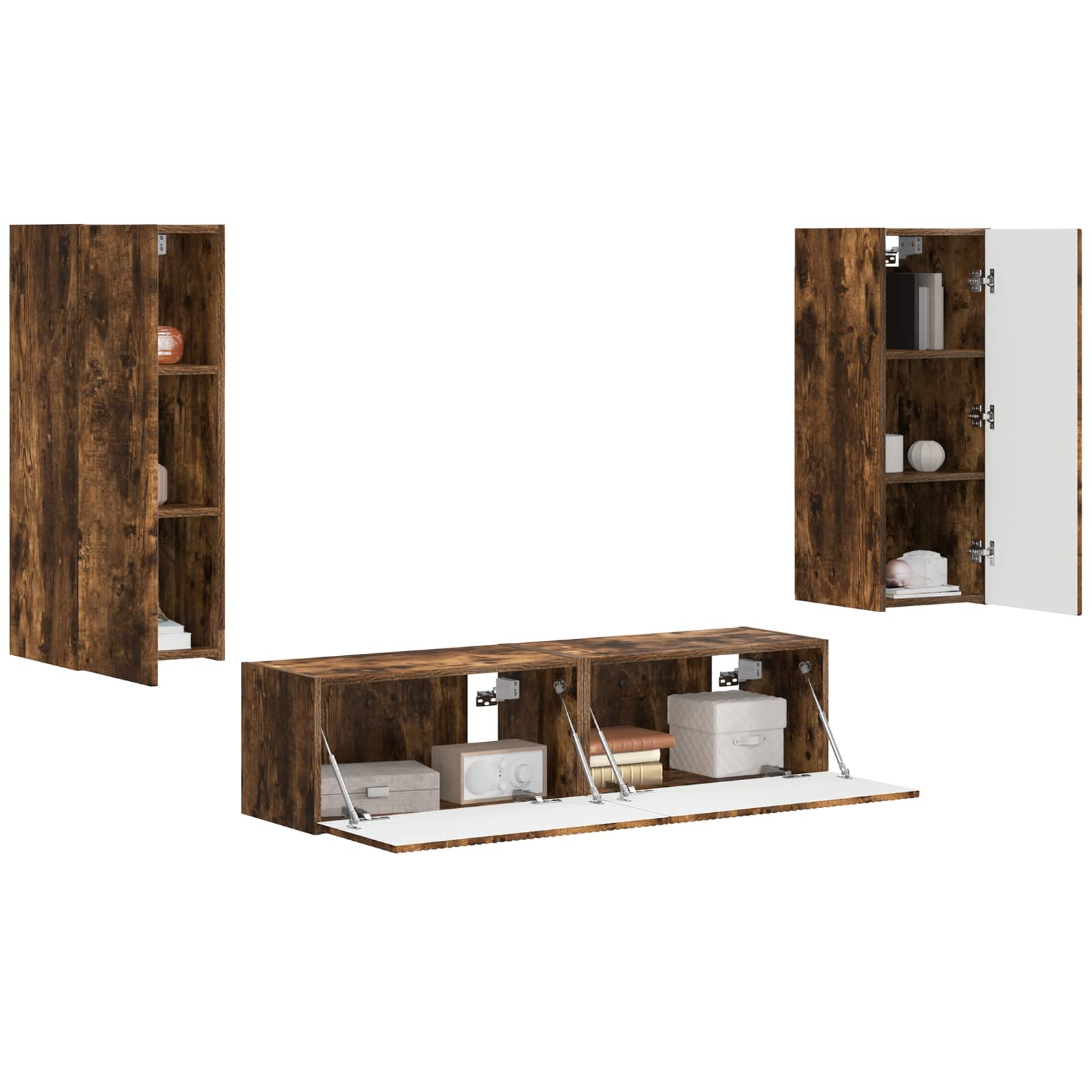 Ensemble meuble TV 2 pcs Chêne fumé Bois d'ingénierie - XIOS
