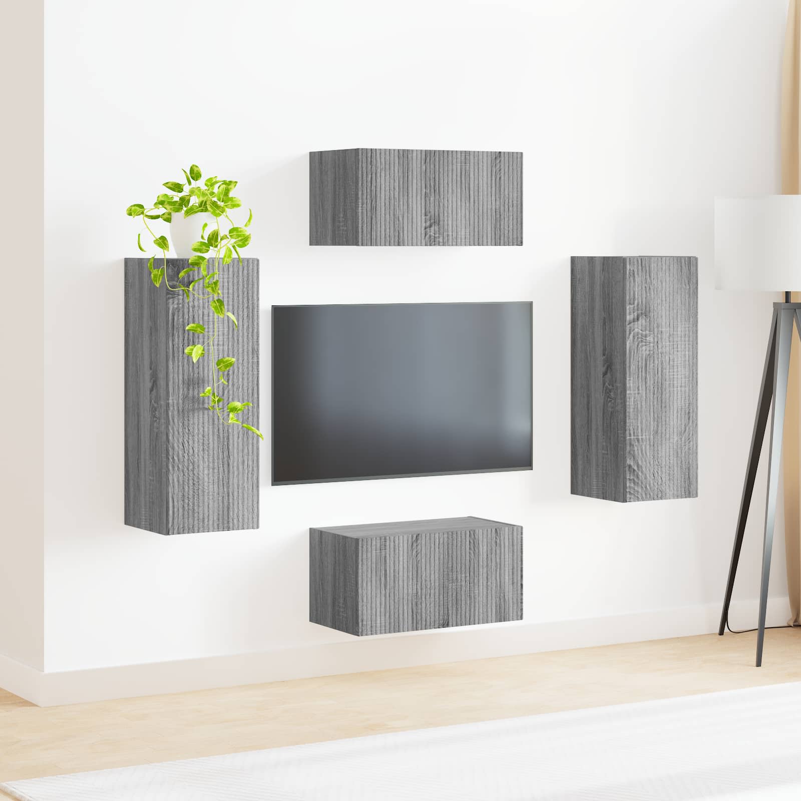 Ensemble meuble TV 2 pc Gris Sonoma Bois d'ingénierie