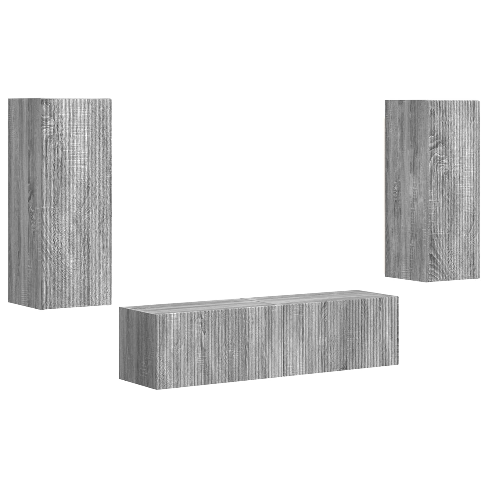 Ensemble meuble TV 2 pc Gris Sonoma Bois d'ingénierie