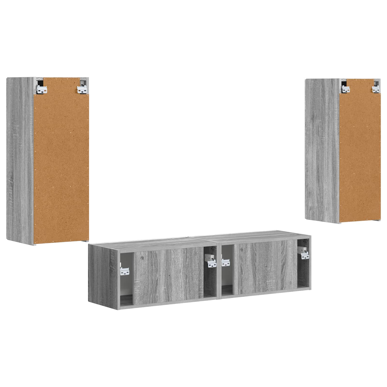 Ensemble meuble TV 2 pc Gris Sonoma Bois d'ingénierie