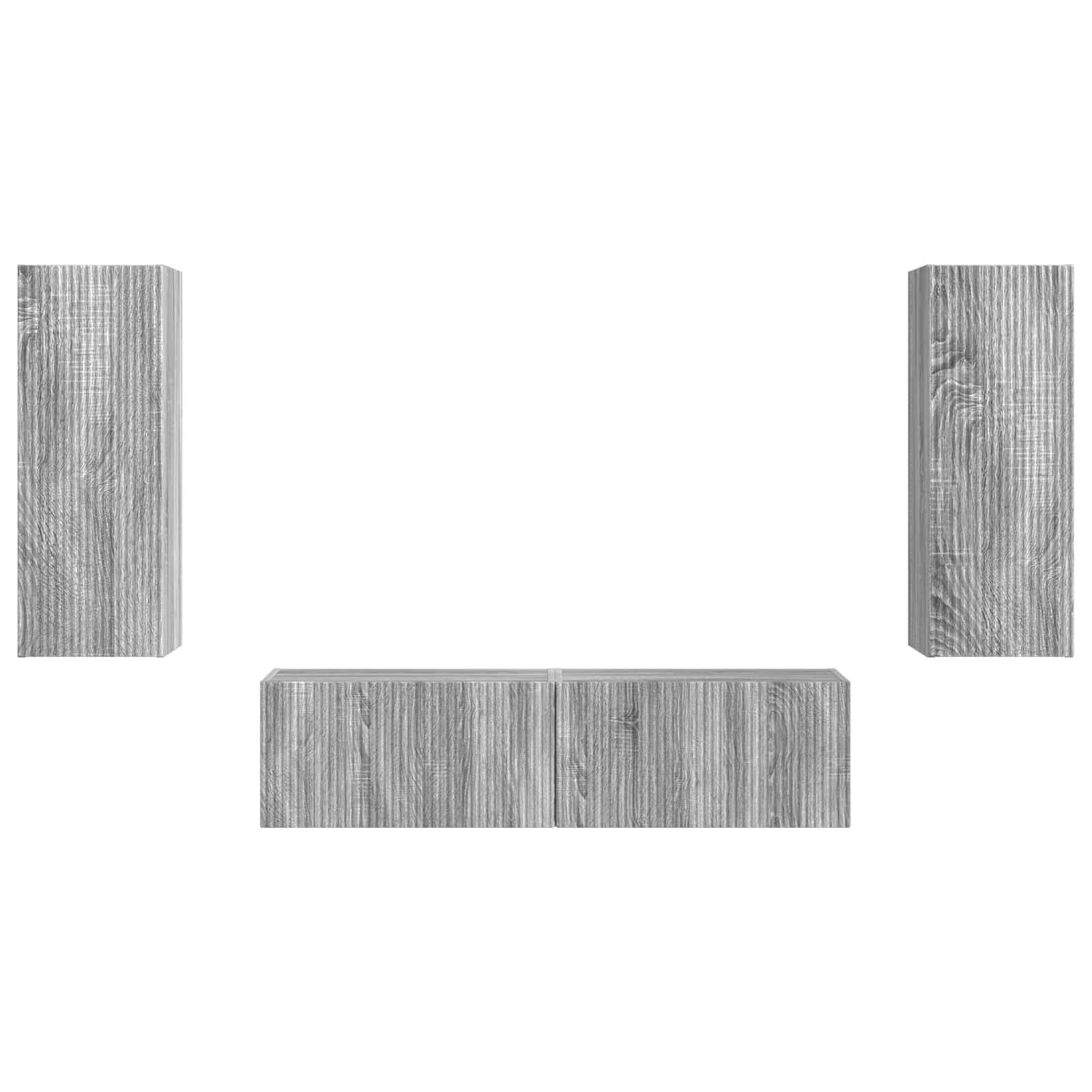 Ensemble meuble TV 2 pc Gris Sonoma Bois d'ingénierie