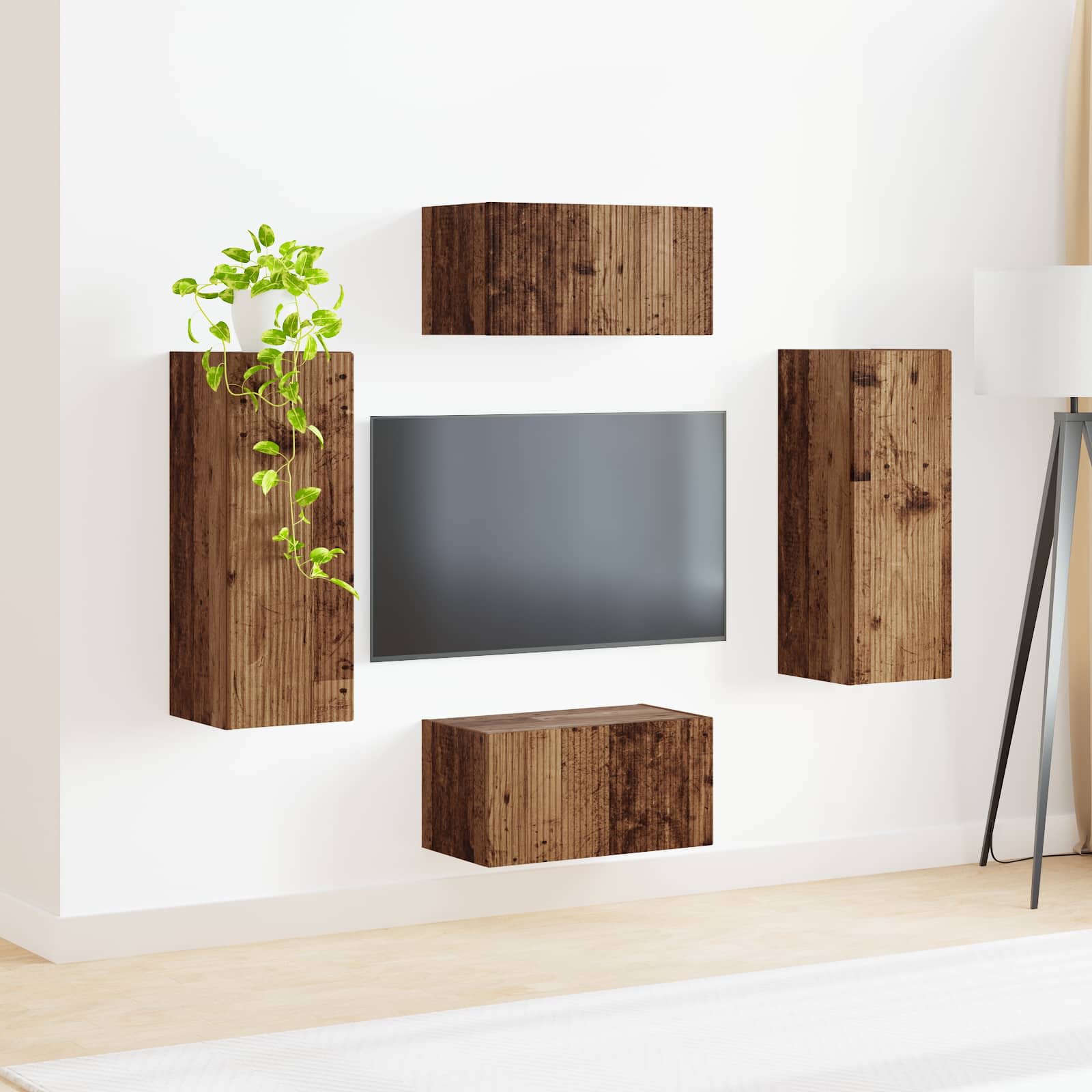 Ensemble meuble TV 2 pcs Bois ancien Bois d'ingénierie - XIOS