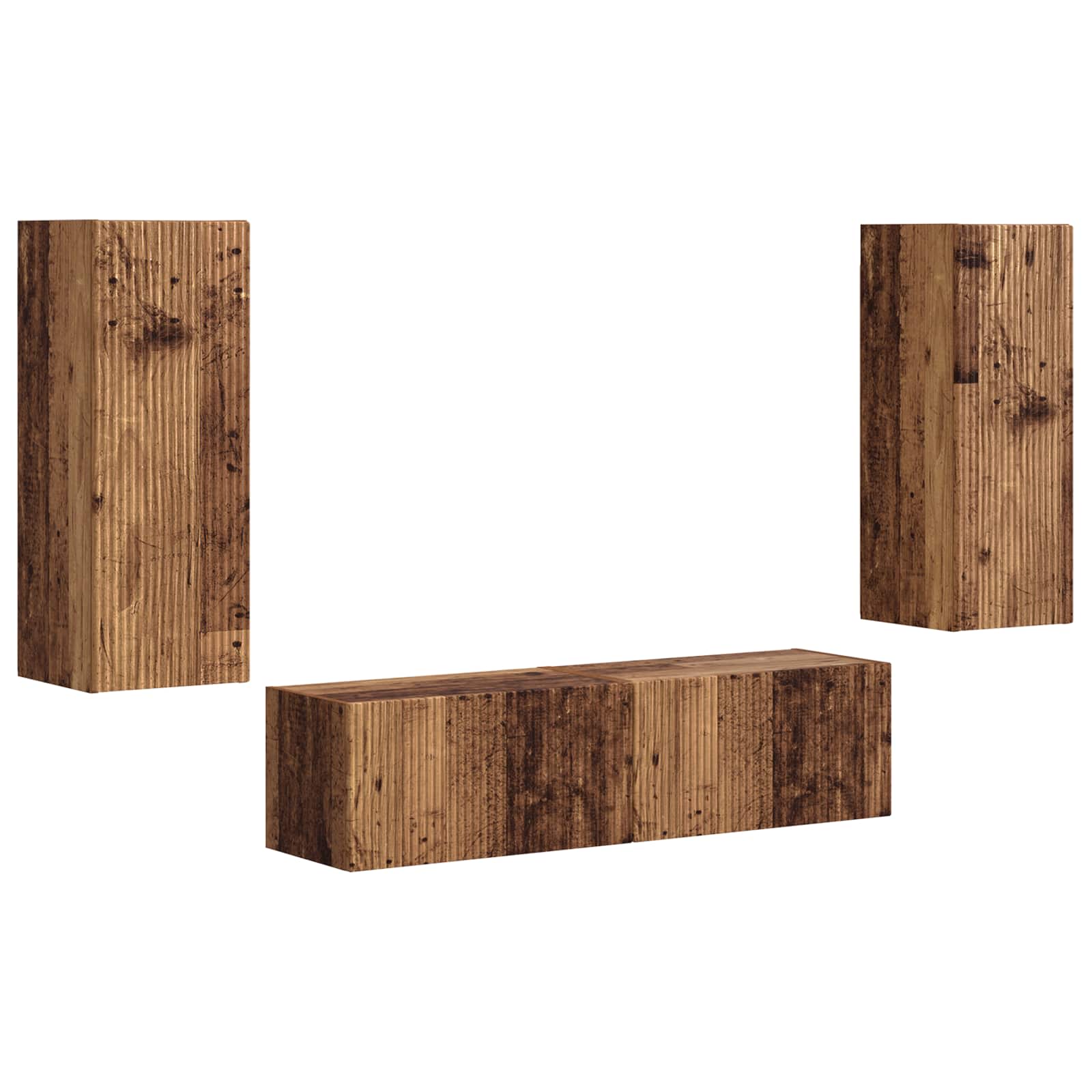 Ensemble meuble TV 2 pc Bois ancien Bois d'ingénierie