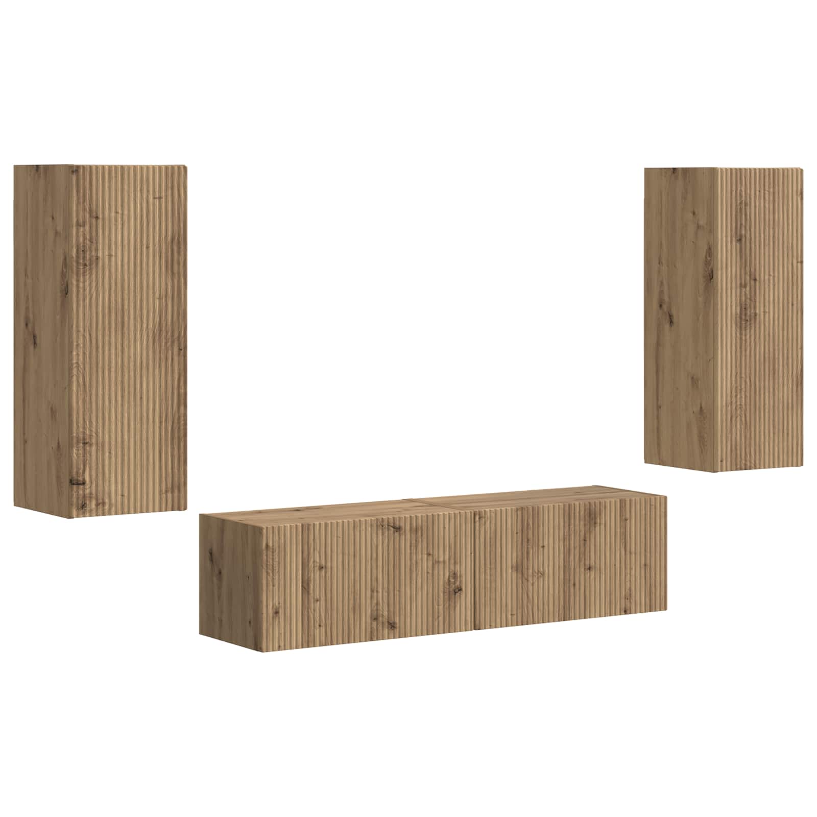 Ensemble meuble TV 2 pc Chêne artisanal Bois d'ingénierie