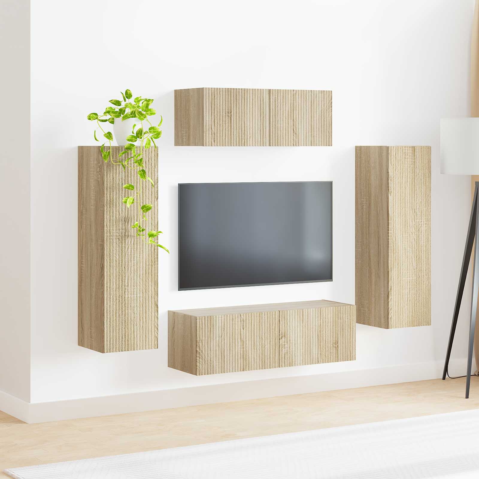 Ensemble meuble TV 3 pc Chêne Sonoma Bois d'ingénierie