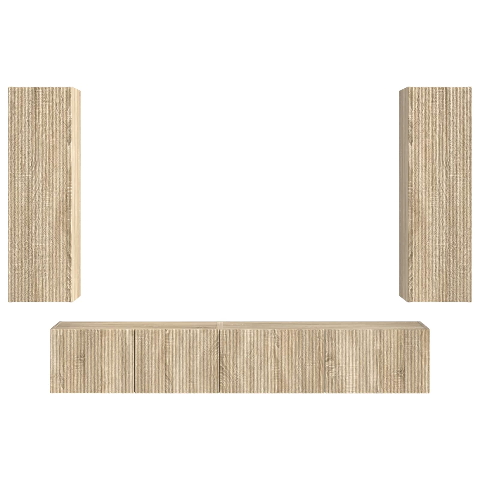 Ensemble meuble TV 3 pc Chêne Sonoma Bois d'ingénierie