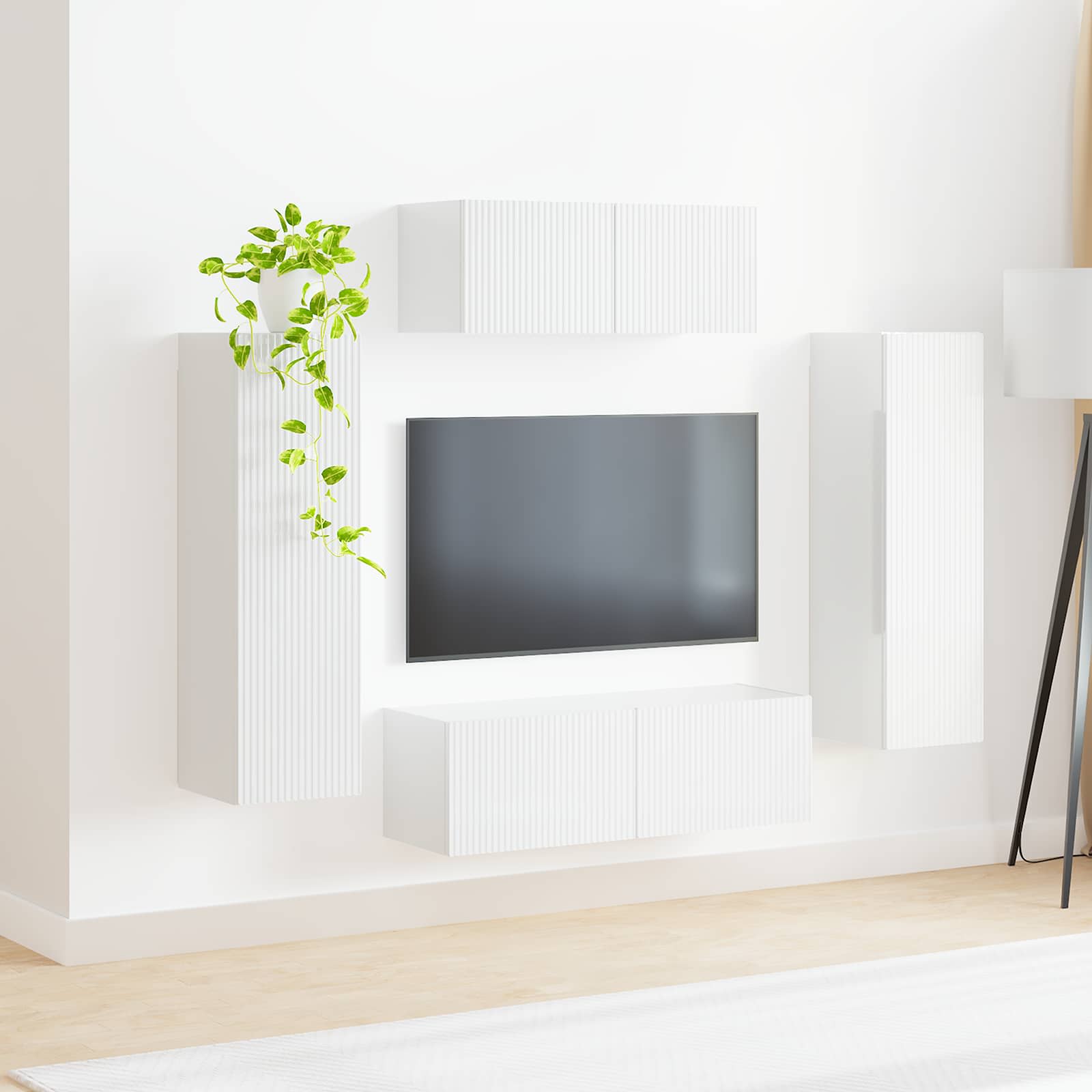 Ensemble meuble TV 3 pcs Blanc brillant Bois d'ingénierie - XIOS