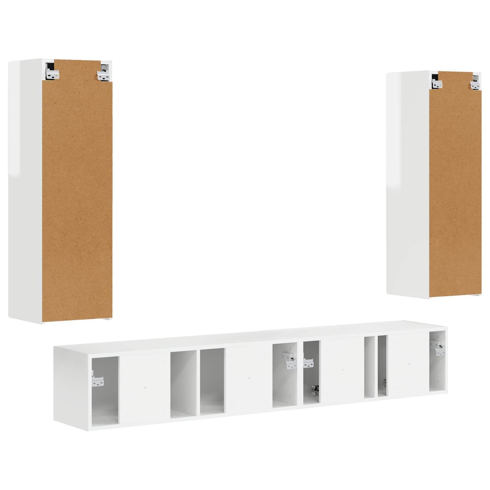 Ensemble meuble TV 3 pcs Blanc brillant Bois d'ingénierie - XIOS