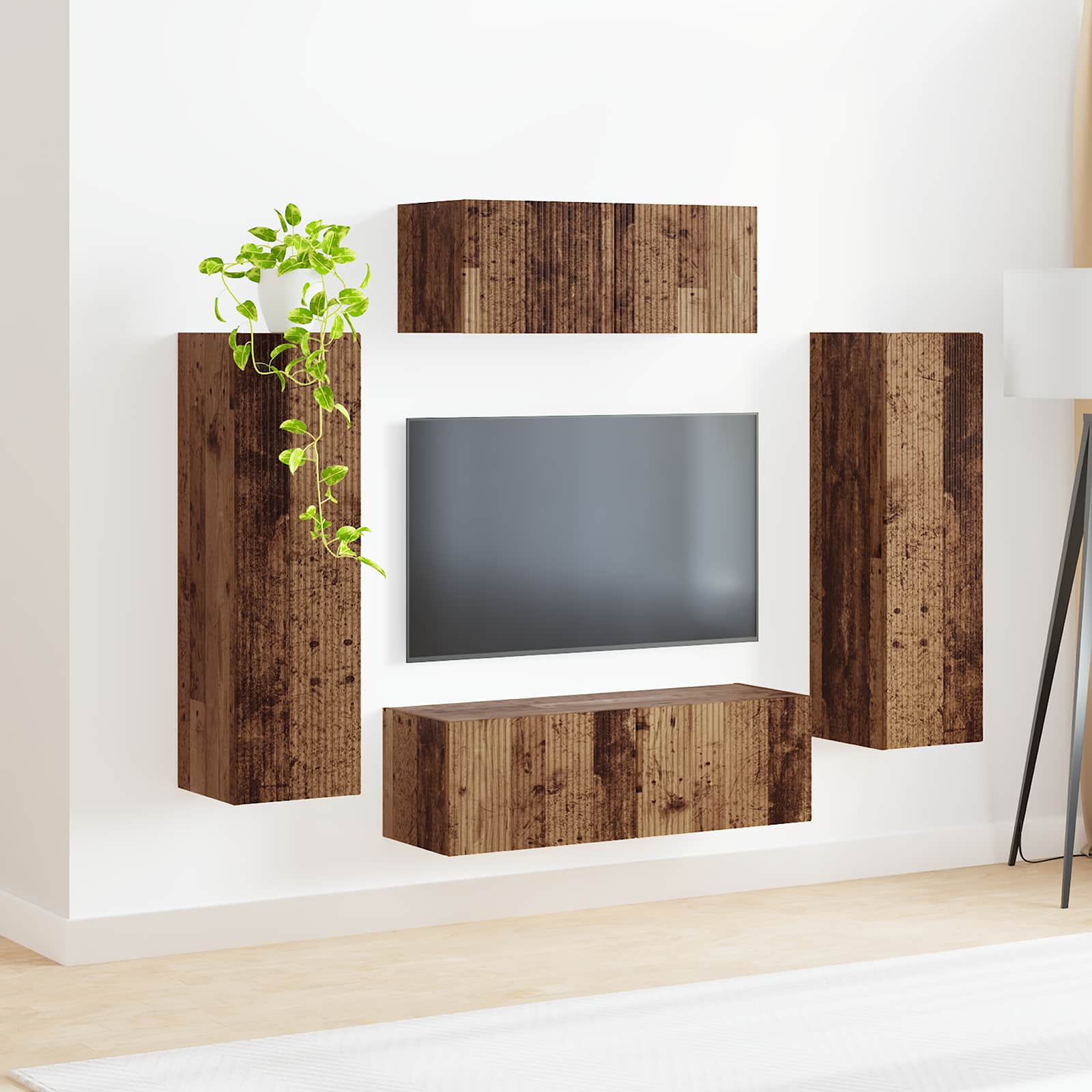 Ensemble meuble TV 3 pcs Chêne fumé Bois d'ingénierie - XIOS