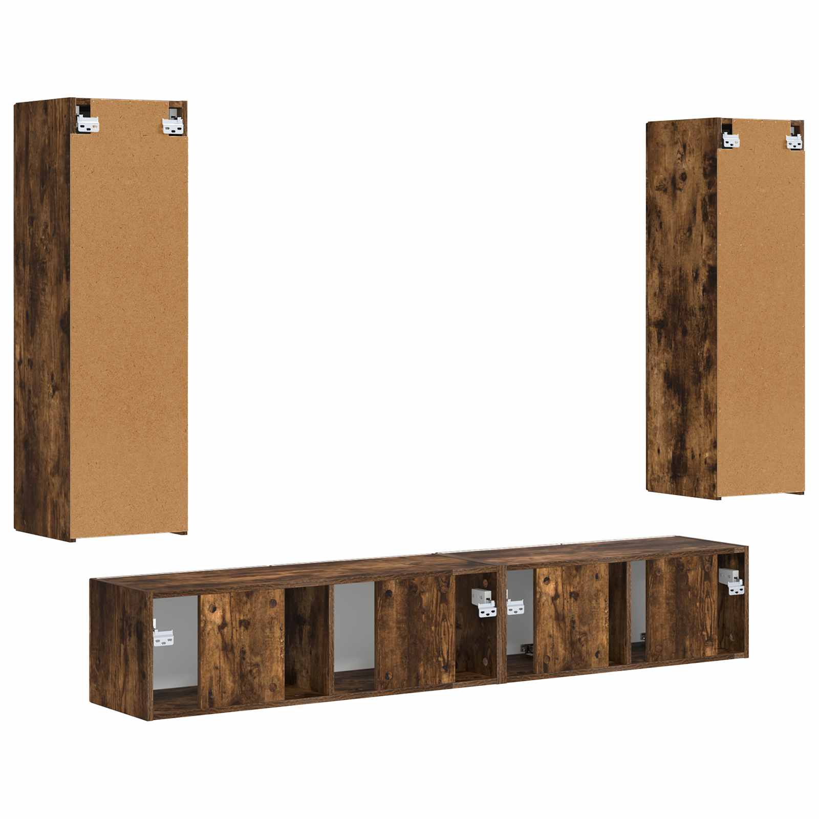 Ensemble meuble TV 3 pc Chêne fumé Bois d'ingénierie