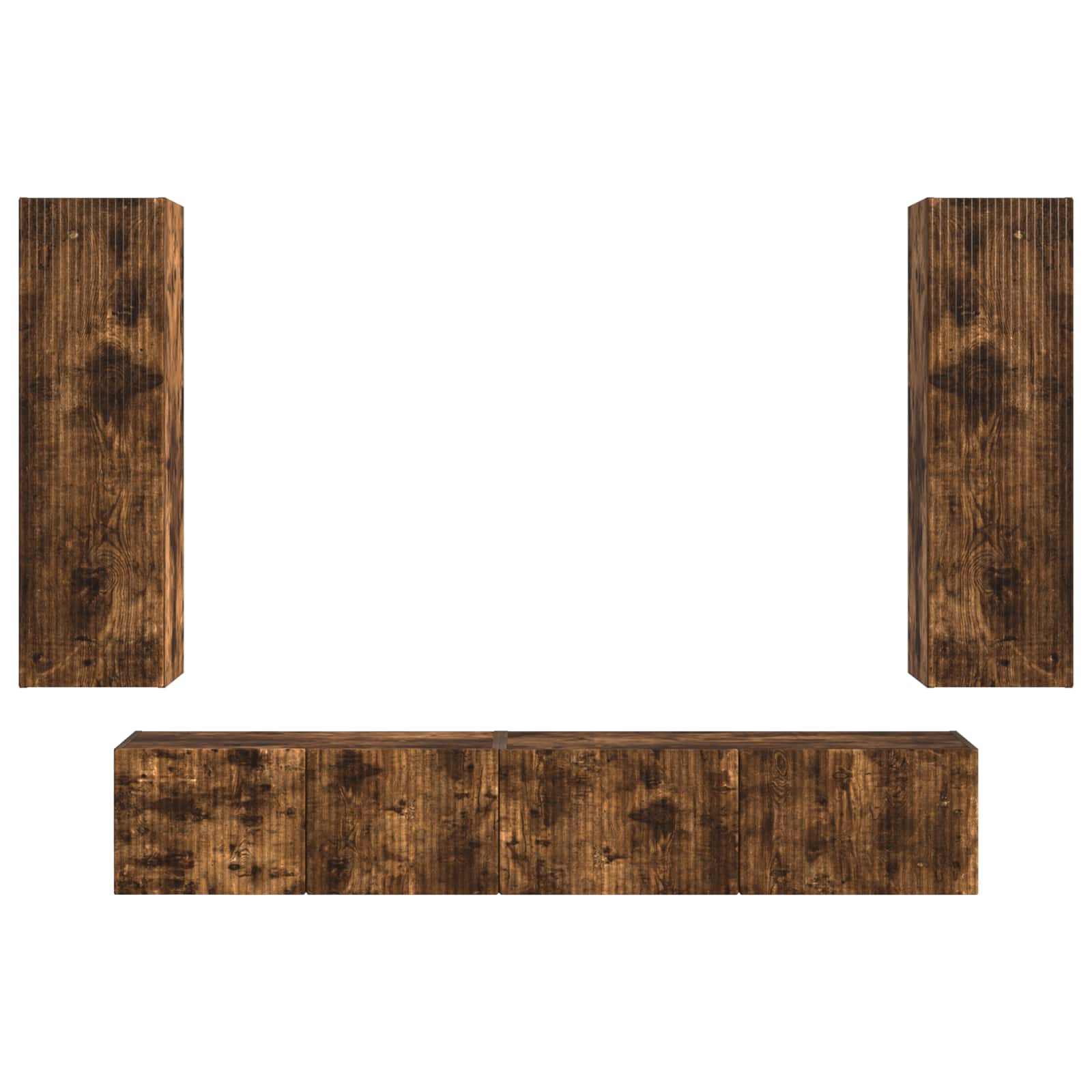 Ensemble meuble TV 3 pc Chêne fumé Bois d'ingénierie