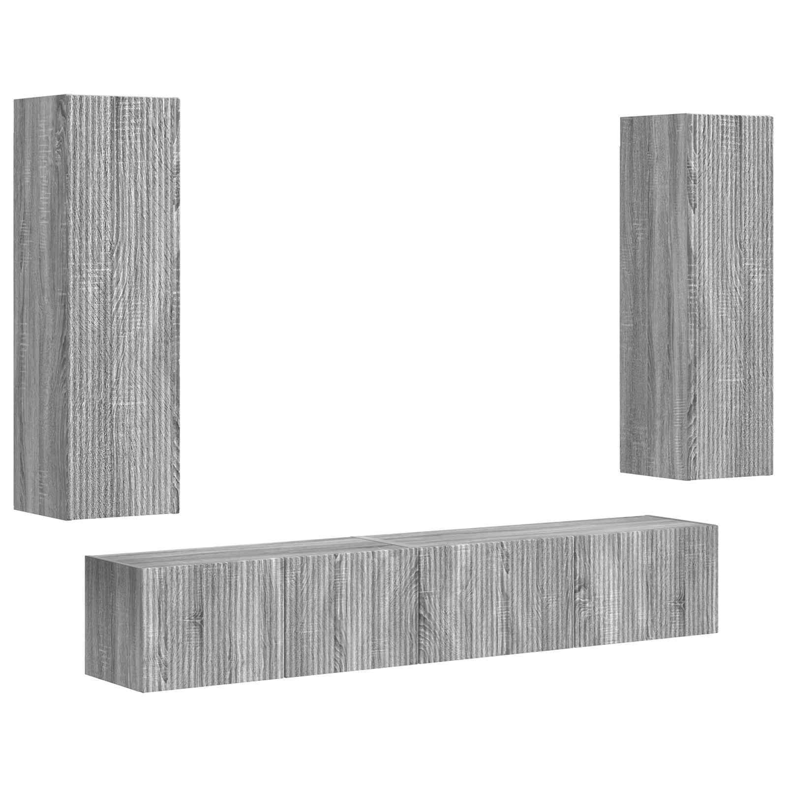Ensemble meuble TV 3 pc Gris Sonoma Bois d'ingénierie