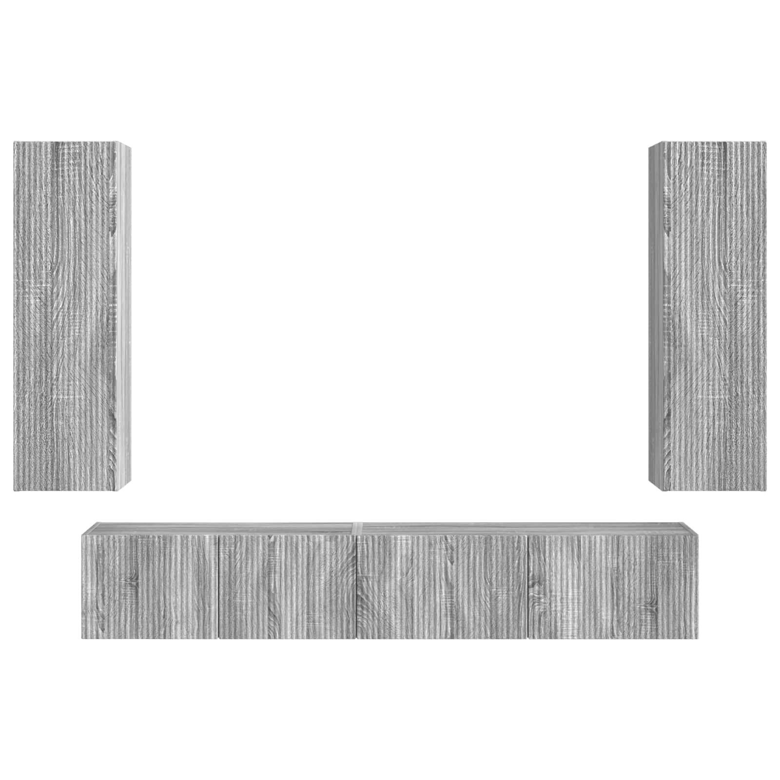Ensemble meuble TV 3 pcs Gris Sonoma Bois d'ingénierie - XIOS