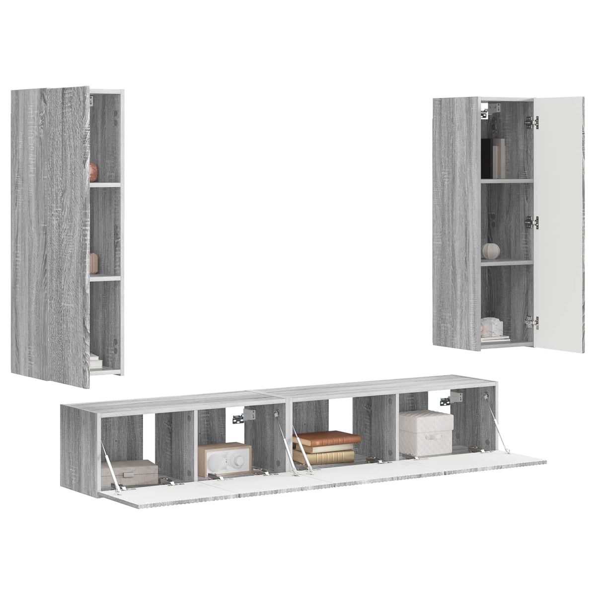Ensemble meuble TV 3 pc Gris Sonoma