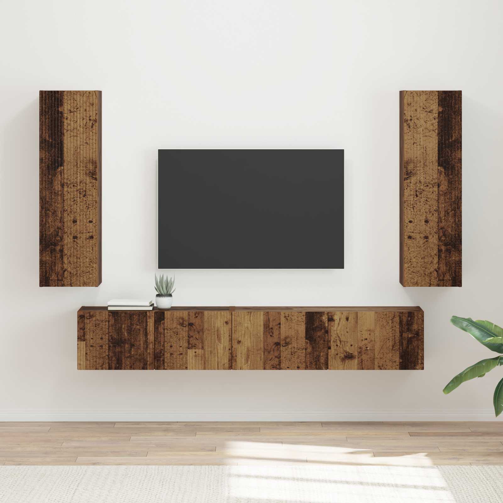 Ensemble meuble TV 3 pcs Bois ancien Bois d'ingénierie - XIOS