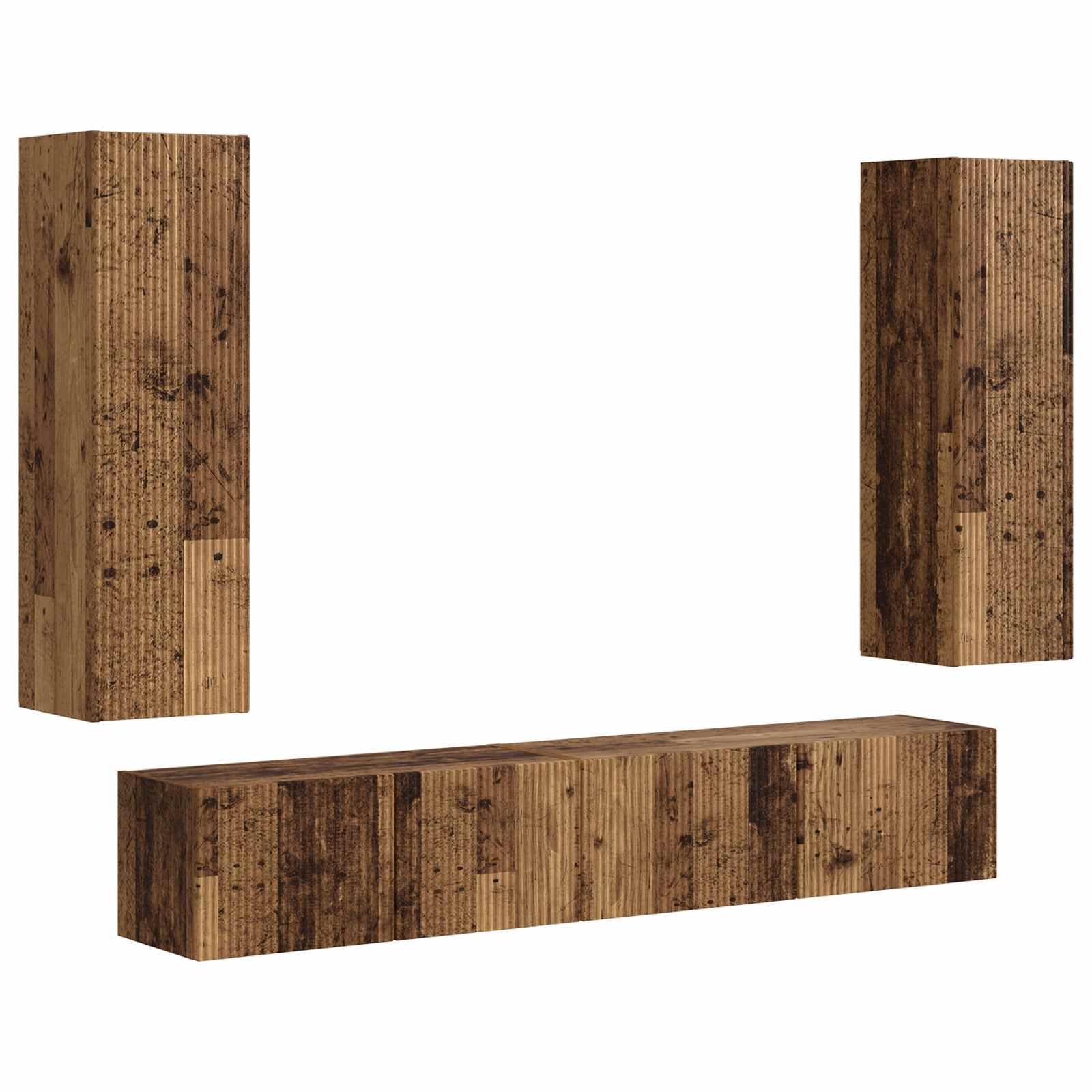 Ensemble meuble TV 3 pc Bois ancien Bois d'ingénierie