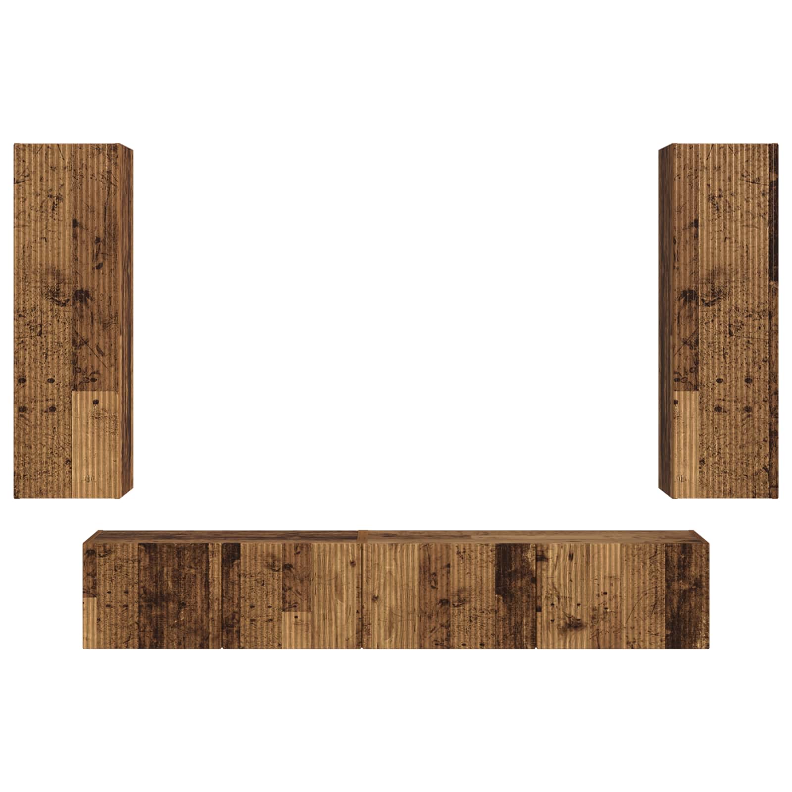 Ensemble meuble TV 3 pc Bois ancien Bois d'ingénierie