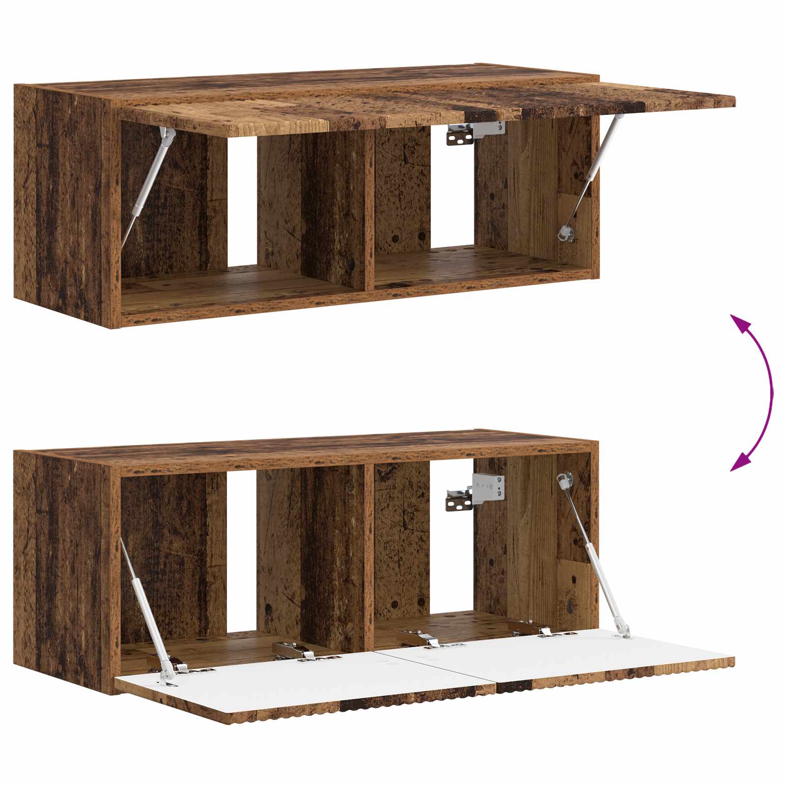 Ensemble meuble TV 3 pc Bois ancien Bois d'ingénierie