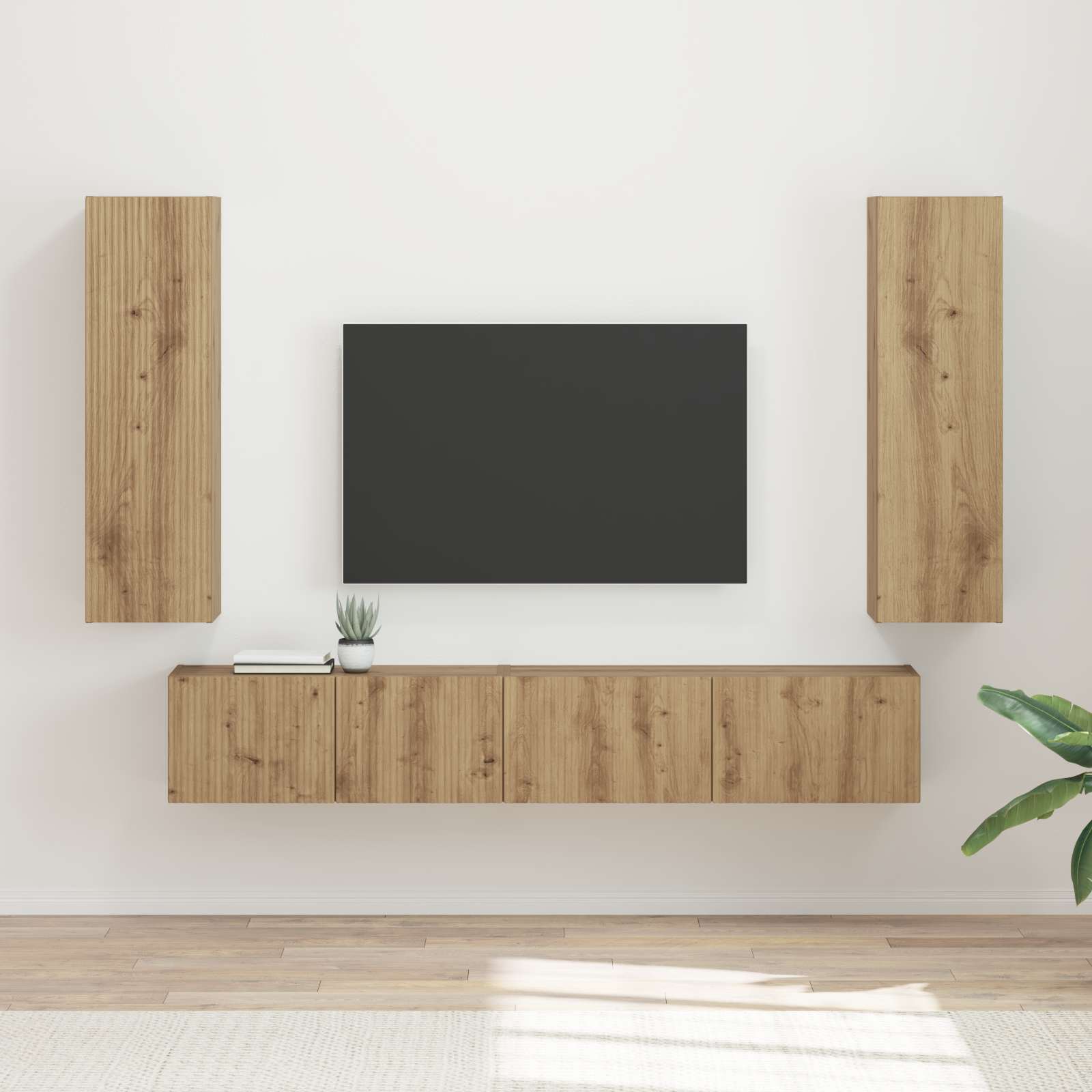 Ensemble meuble TV 3 pc Chêne artisanal Bois d'ingénierie