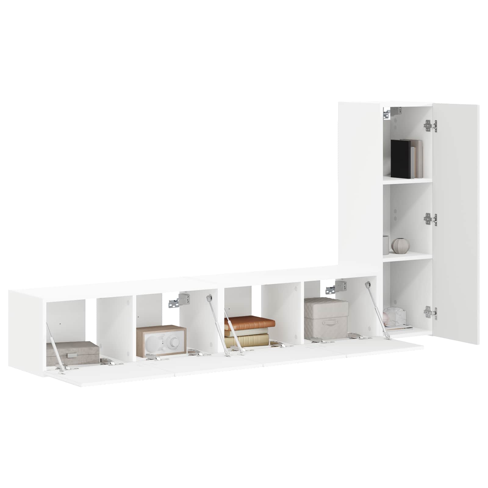 Ensemble meuble TV Montage mural 3 pcs Blanc Bois d'ingénierie - XIOS
