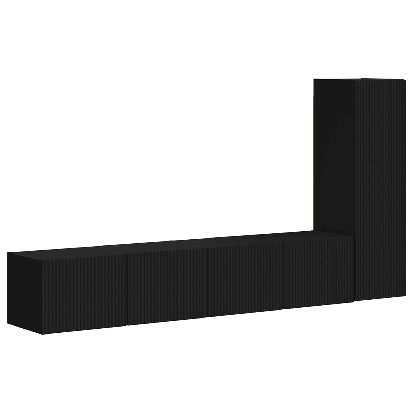 Ensemble meuble TV 3 pc Noir Bois d'ingénierie