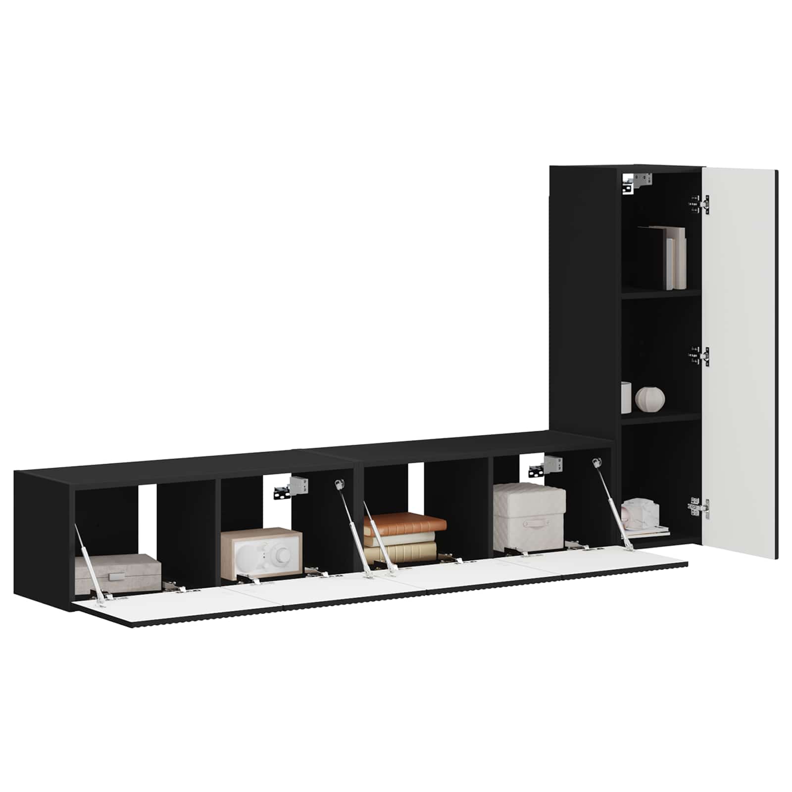 Ensemble meuble TV 3 pc Noir Bois d'ingénierie