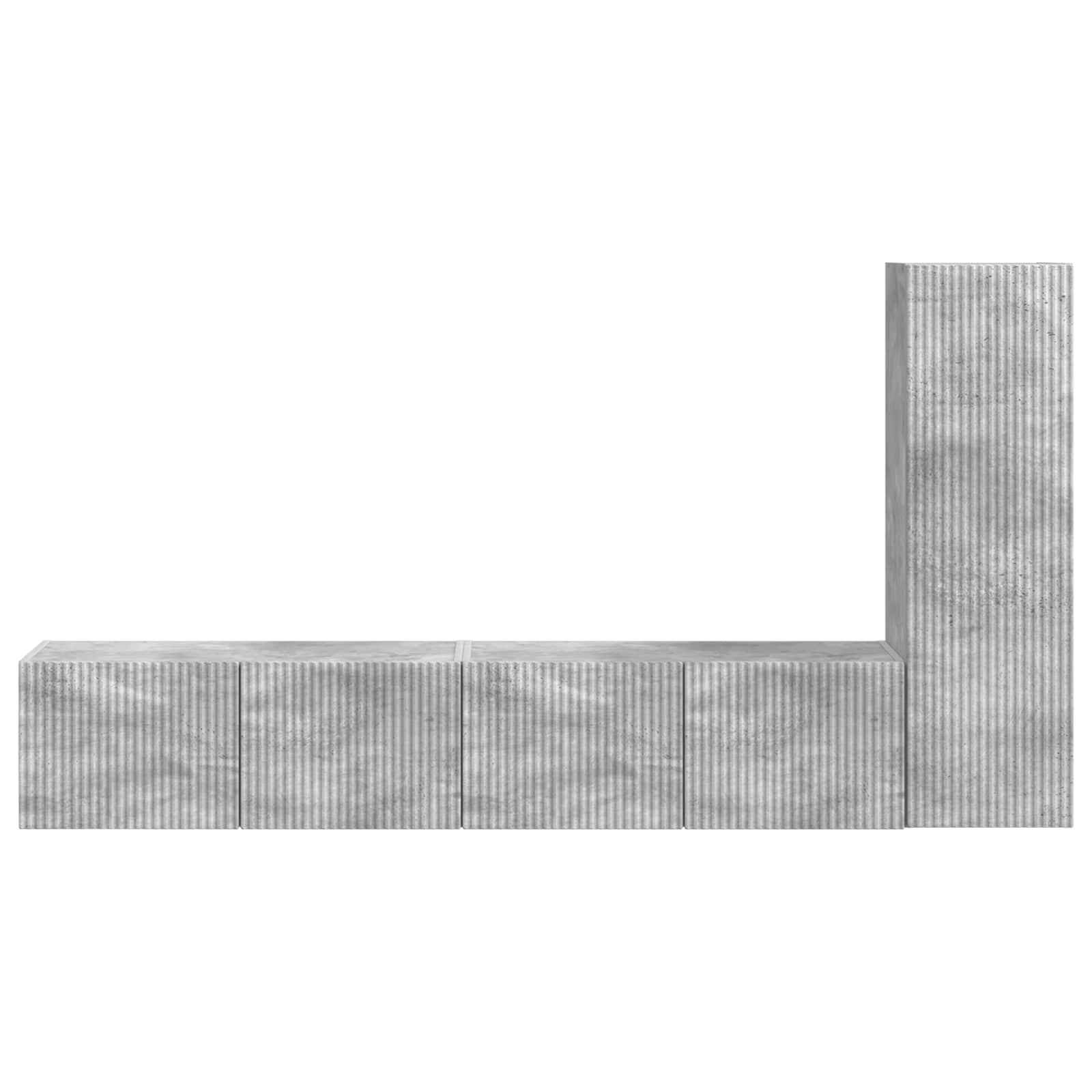 Ensemble meuble TV 3 pcs Gris béton Bois d'ingénierie - XIOS