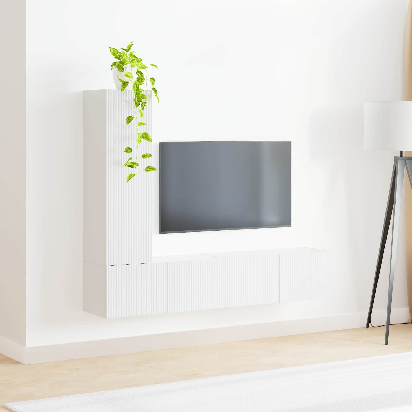 Ensemble meuble TV 3 pcs Blanc brillant Bois d'ingénierie - XIOS