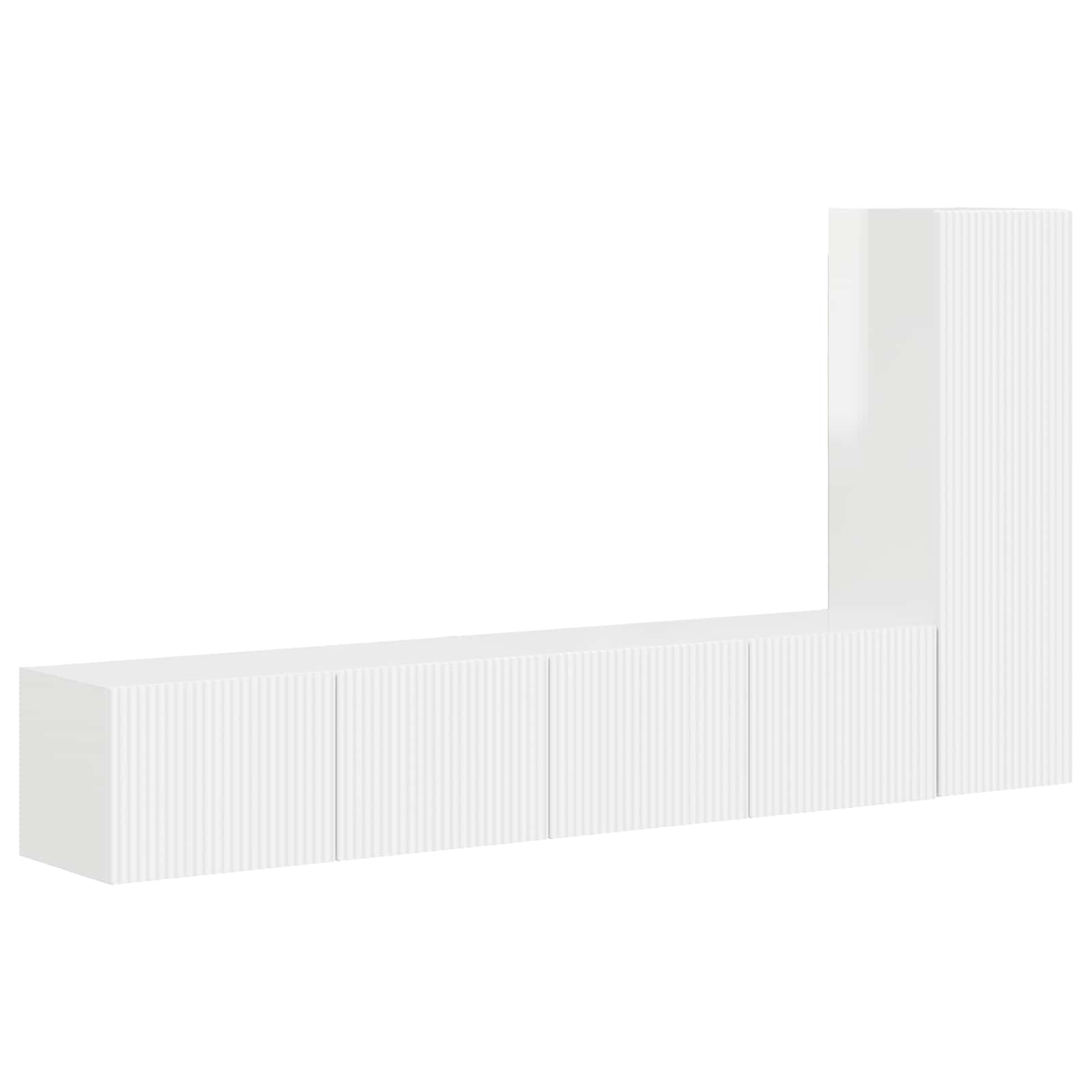 Ensemble meuble TV 3 pc Blanc brillant Bois d'ingénierie