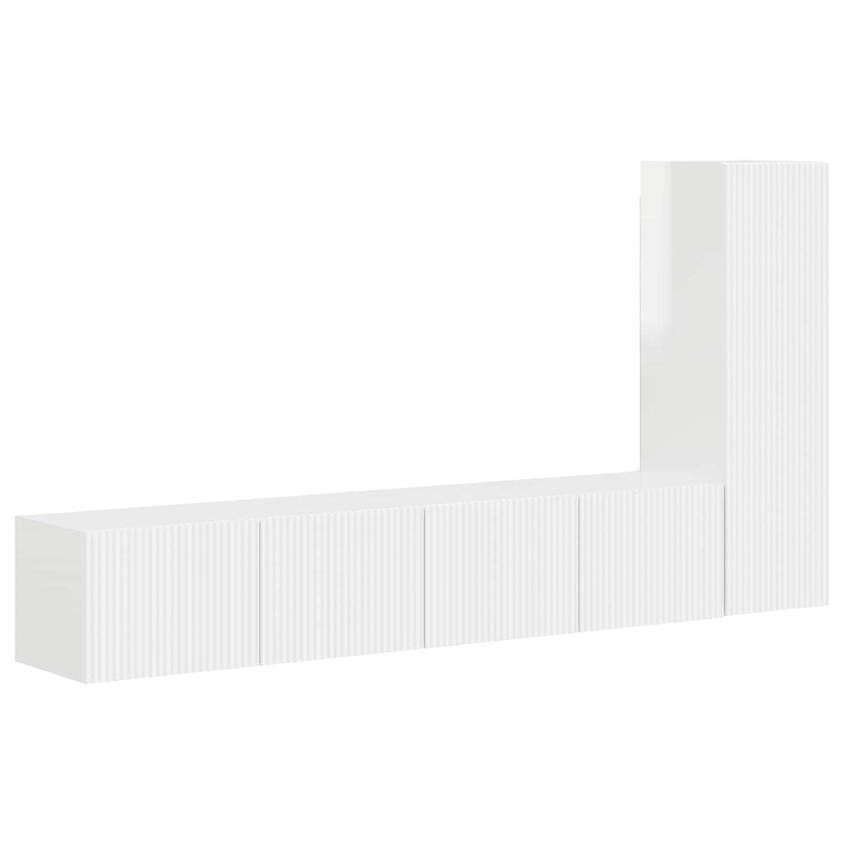 Ensemble meuble TV 3 pc Blanc brillant Bois d'ingénierie