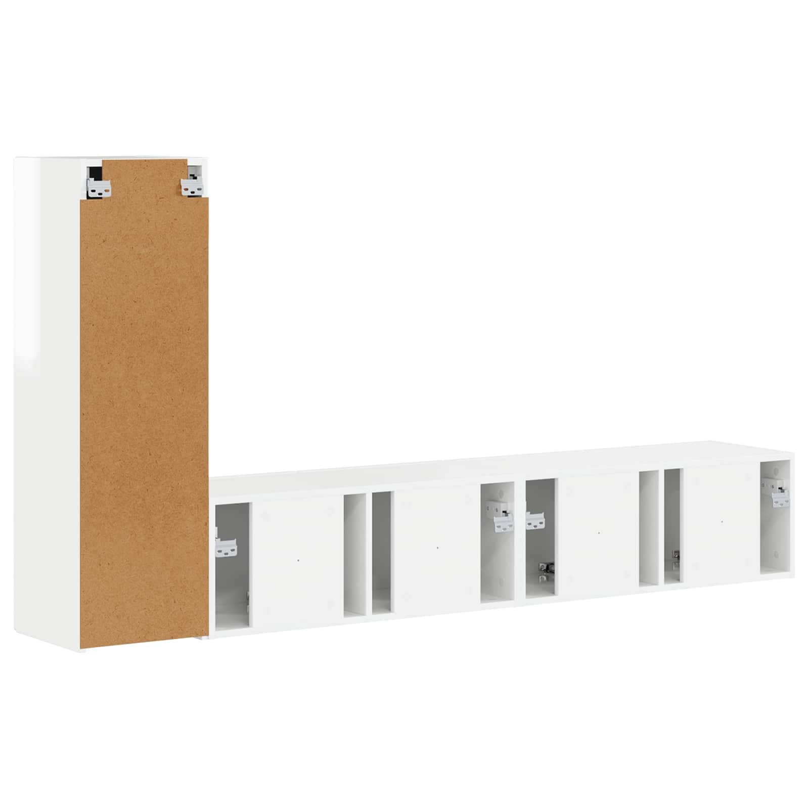 Ensemble meuble TV 3 pcs Blanc brillant Bois d'ingénierie - XIOS