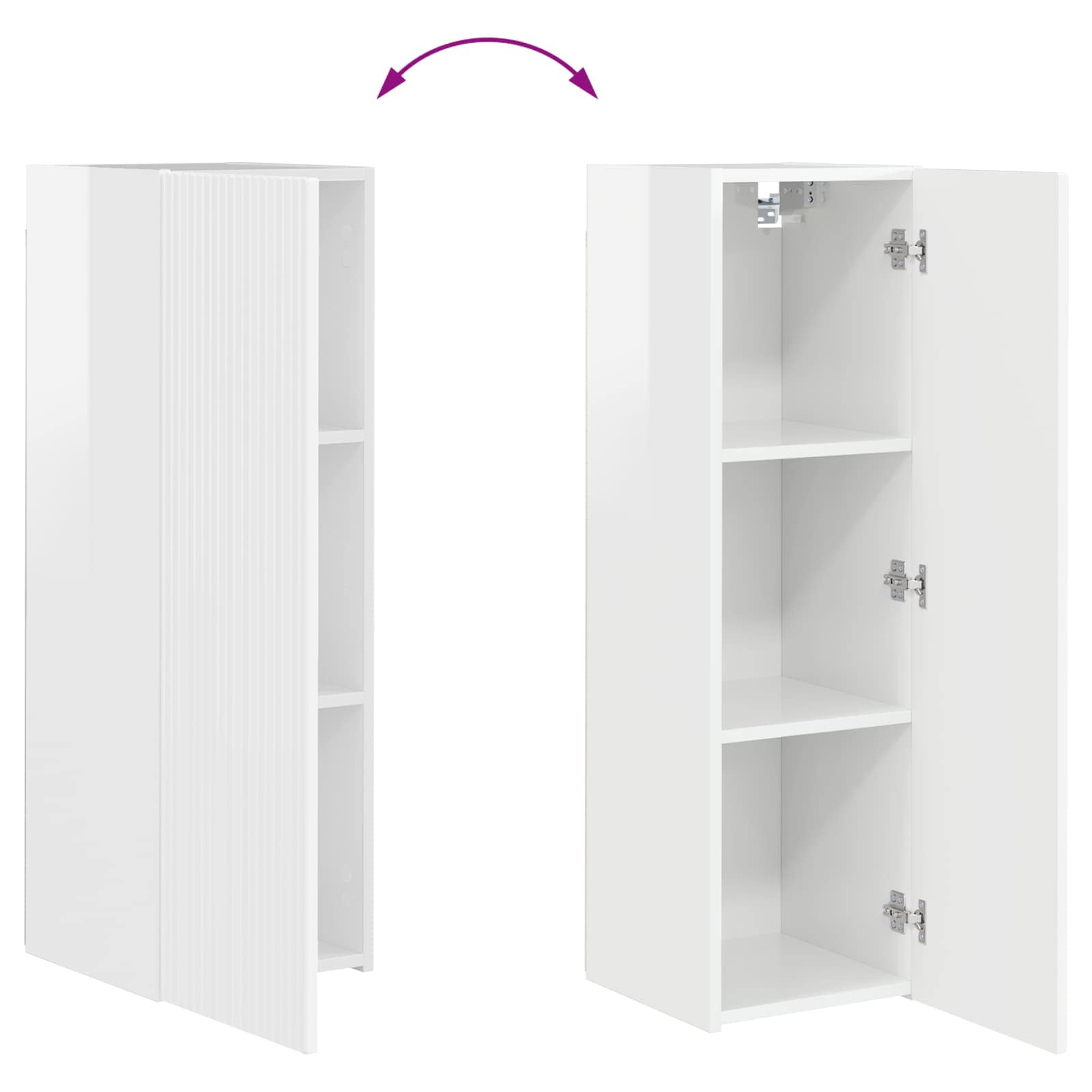 Ensemble meuble TV 3 pcs Blanc brillant Bois d'ingénierie - XIOS