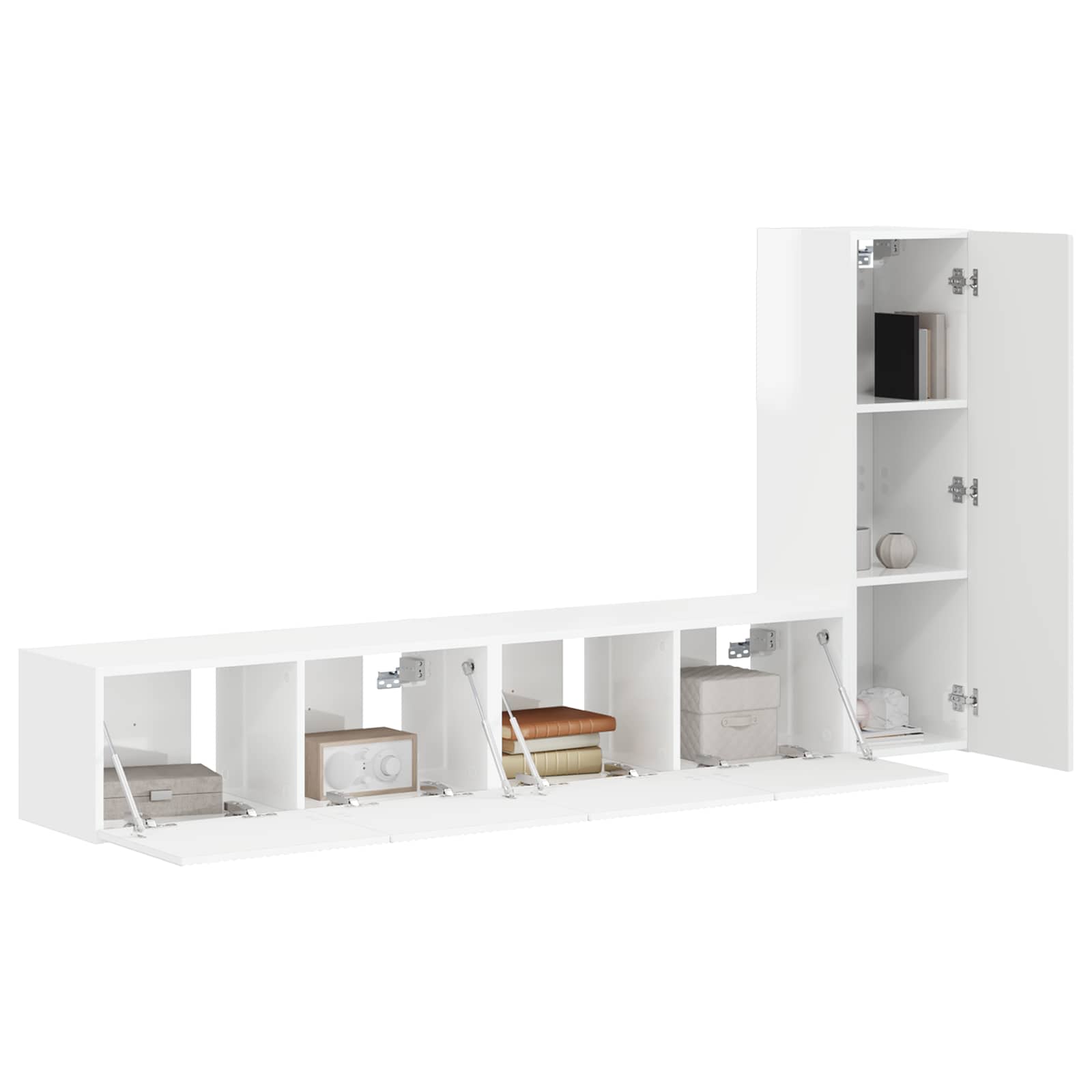 Ensemble meuble TV 3 pcs Blanc brillant Bois d'ingénierie - XIOS