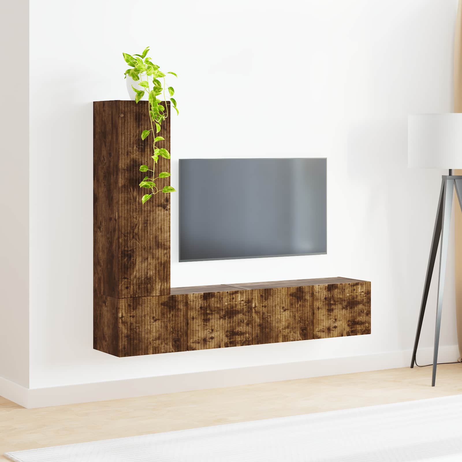 Ensemble meuble TV 3 pcs Chêne fumé Bois d'ingénierie - XIOS