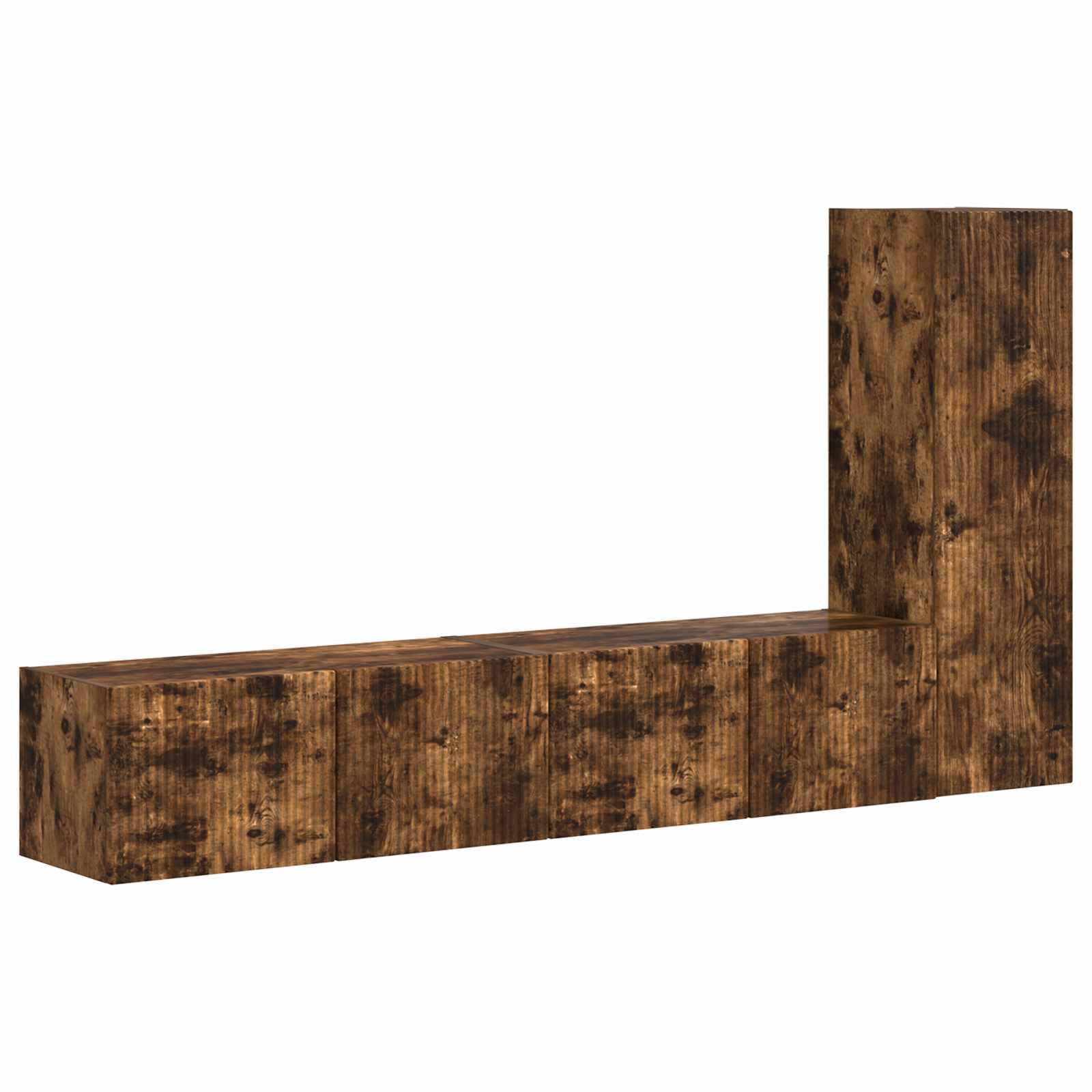 Ensemble meuble TV 3 pc Chêne fumé Bois d'ingénierie