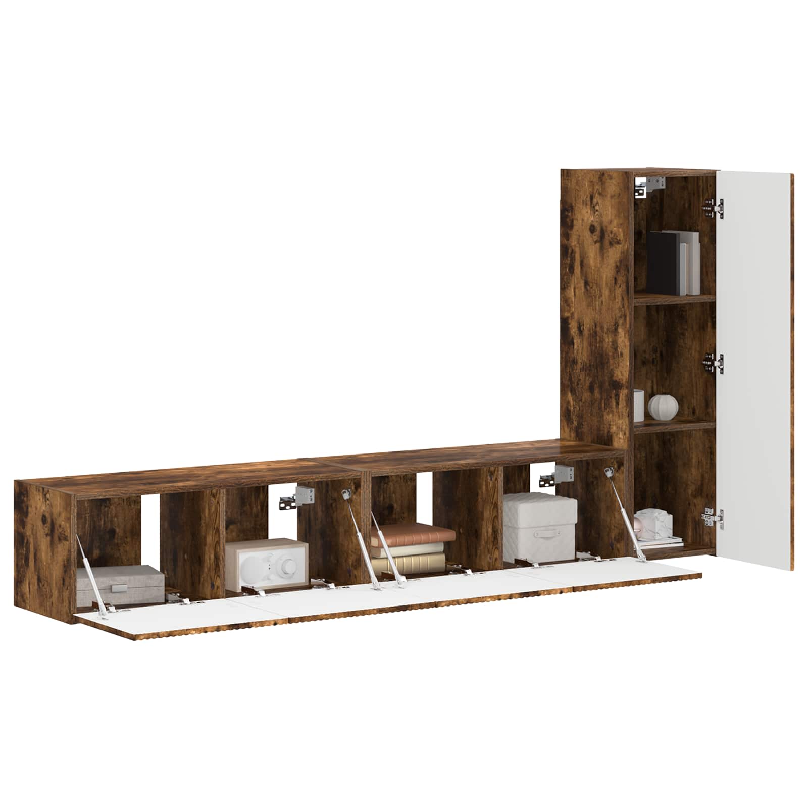 Ensemble meuble TV 3 pcs Chêne fumé Bois d'ingénierie - XIOS