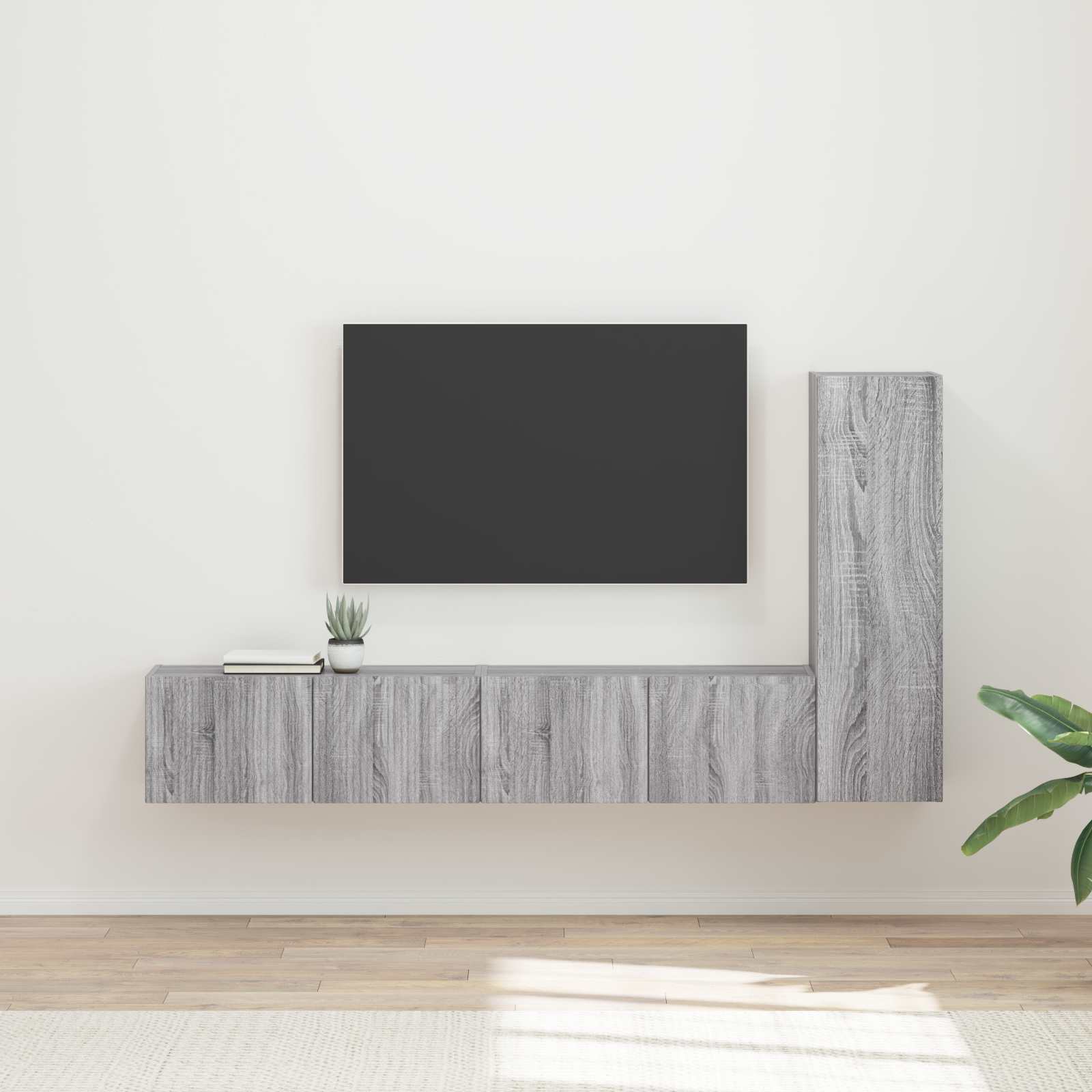 Ensemble meuble TV 3 pc Gris Sonoma Bois d'ingénierie