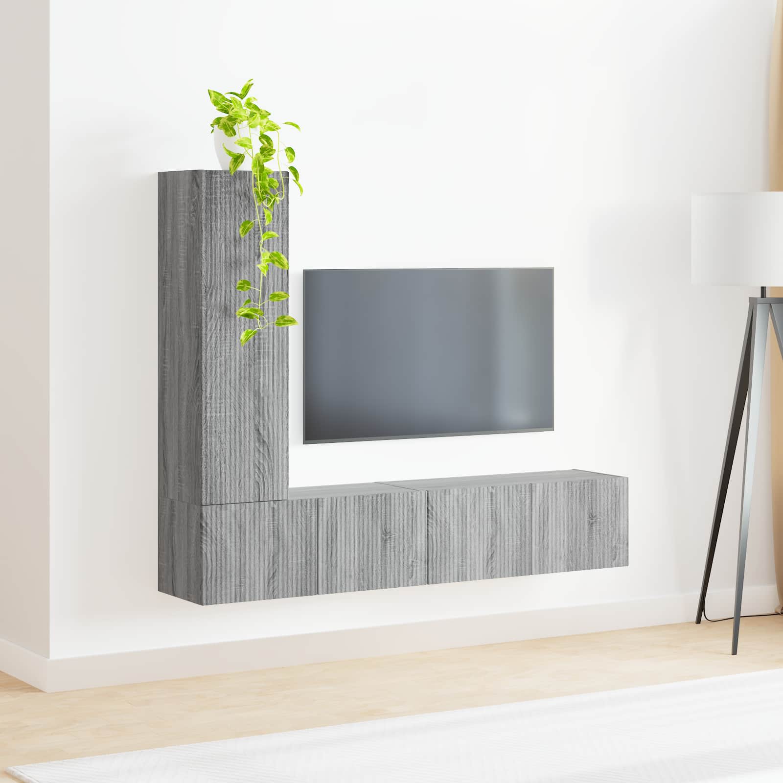 Ensemble meuble TV 3 pcs Gris Sonoma Bois d'ingénierie - XIOS