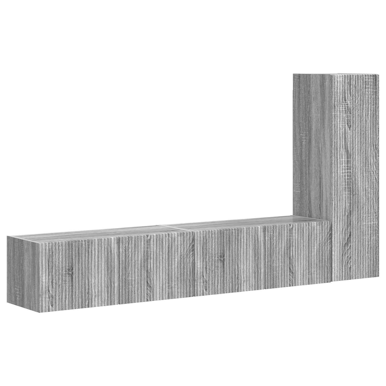 Ensemble meuble TV 3 pc Gris Sonoma Bois d'ingénierie