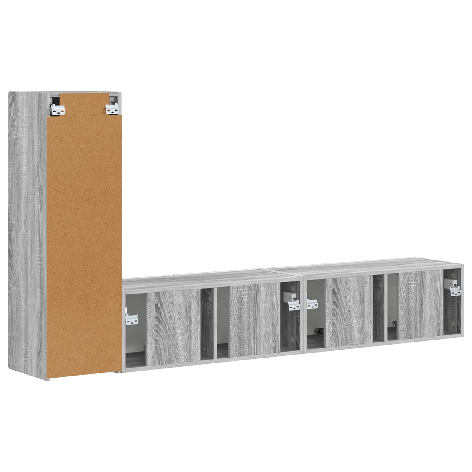 Ensemble meuble TV 3 pcs Gris Sonoma Bois d'ingénierie - XIOS