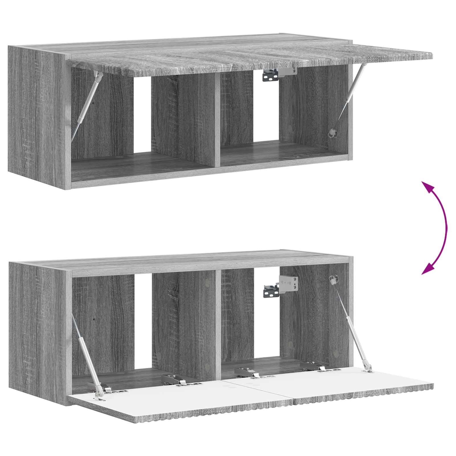 Ensemble meuble TV 3 pc Gris Sonoma Bois d'ingénierie