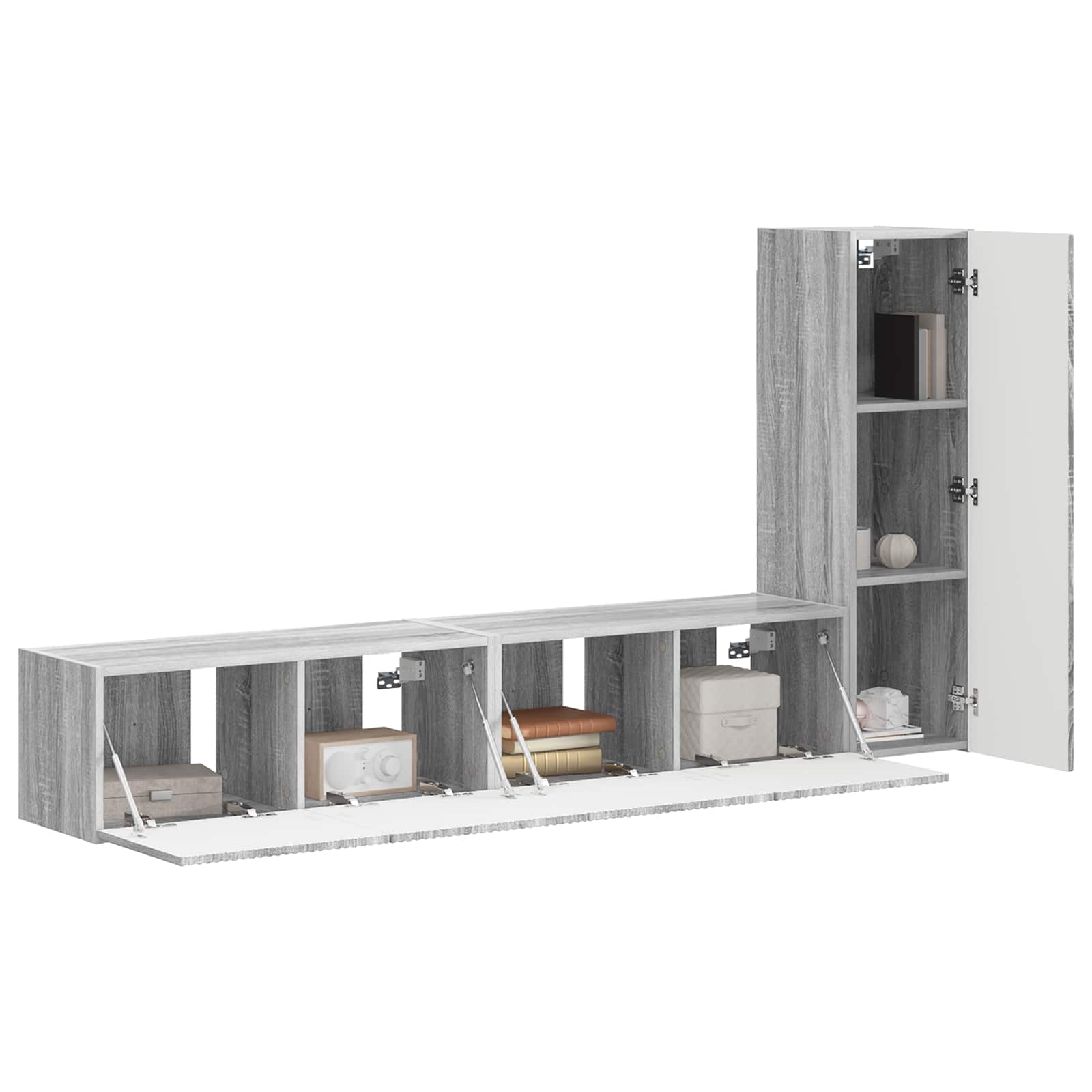 Ensemble meuble TV 3 pcs Gris Sonoma Bois d'ingénierie - XIOS