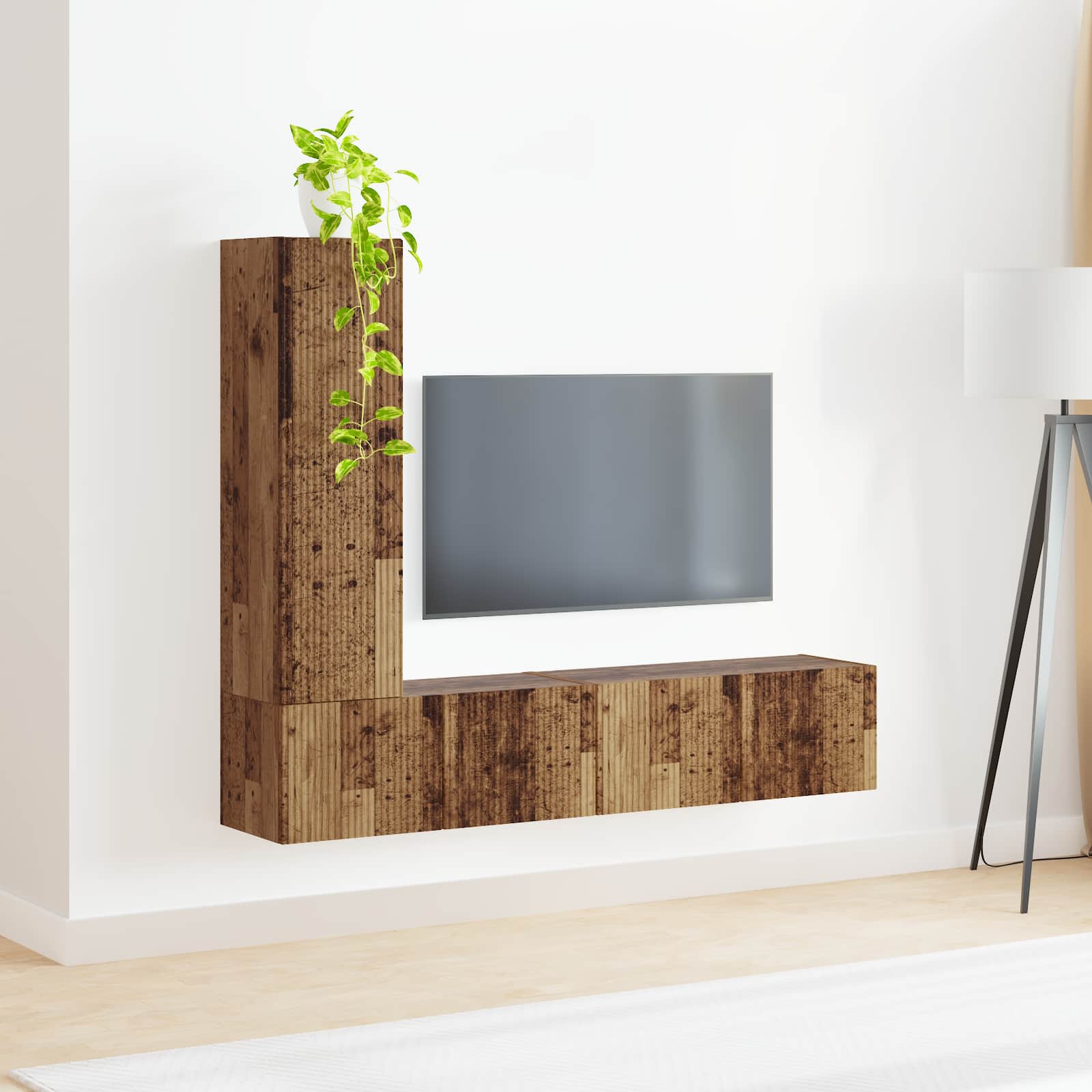 Ensemble meuble TV 3 pcs Bois ancien Bois d'ingénierie - XIOS