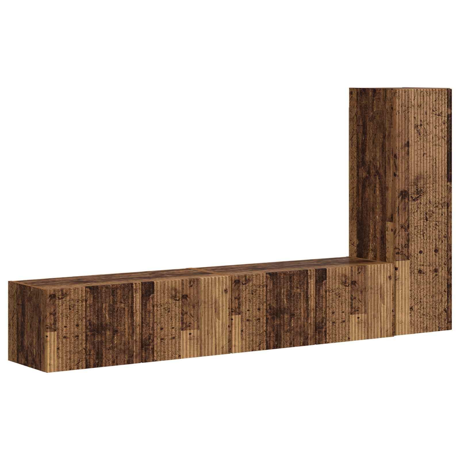 Ensemble meuble TV 3 pc Bois ancien Bois d'ingénierie